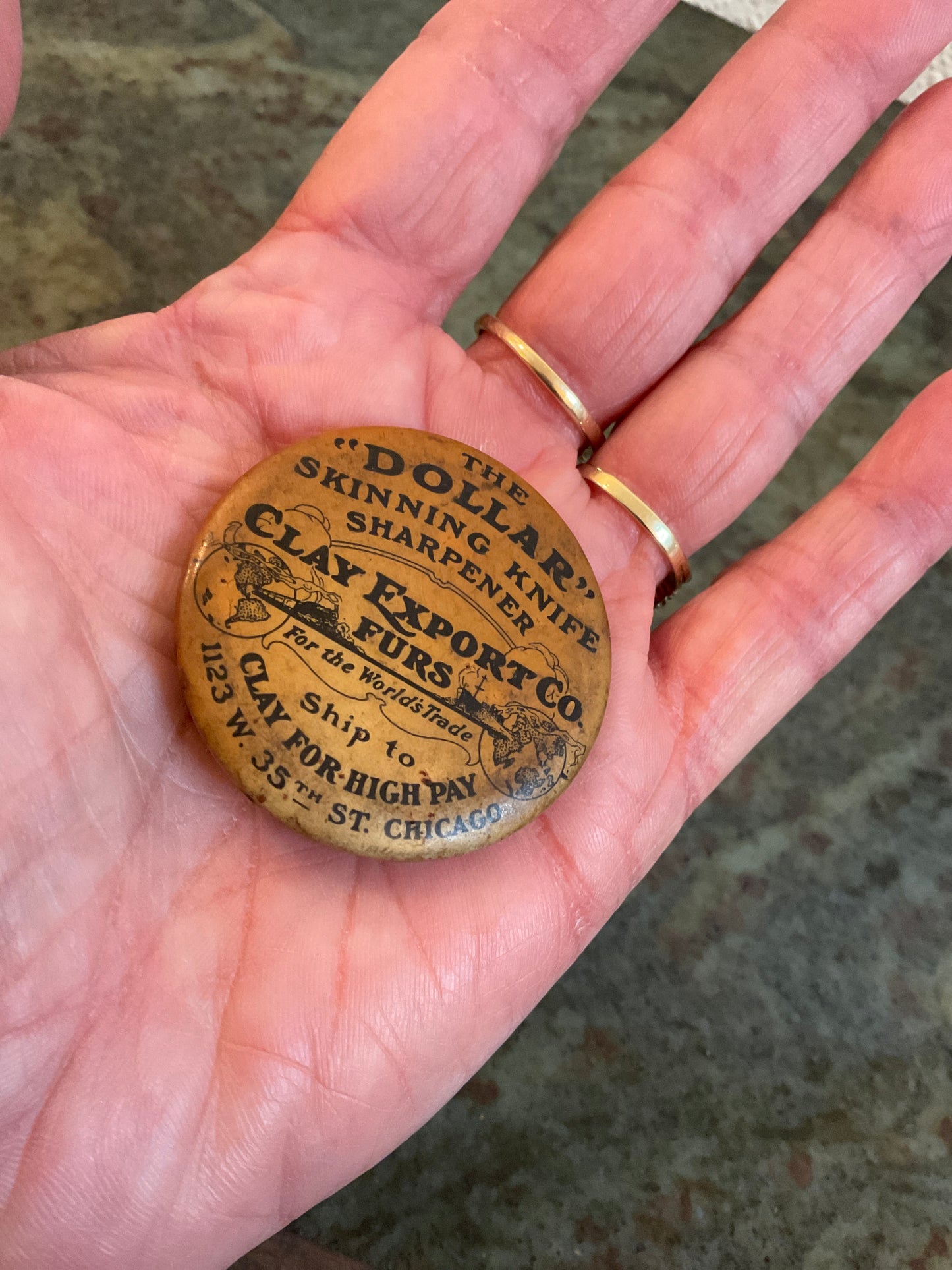 Clay Export Company Dollar Skinning Knife Sharpener