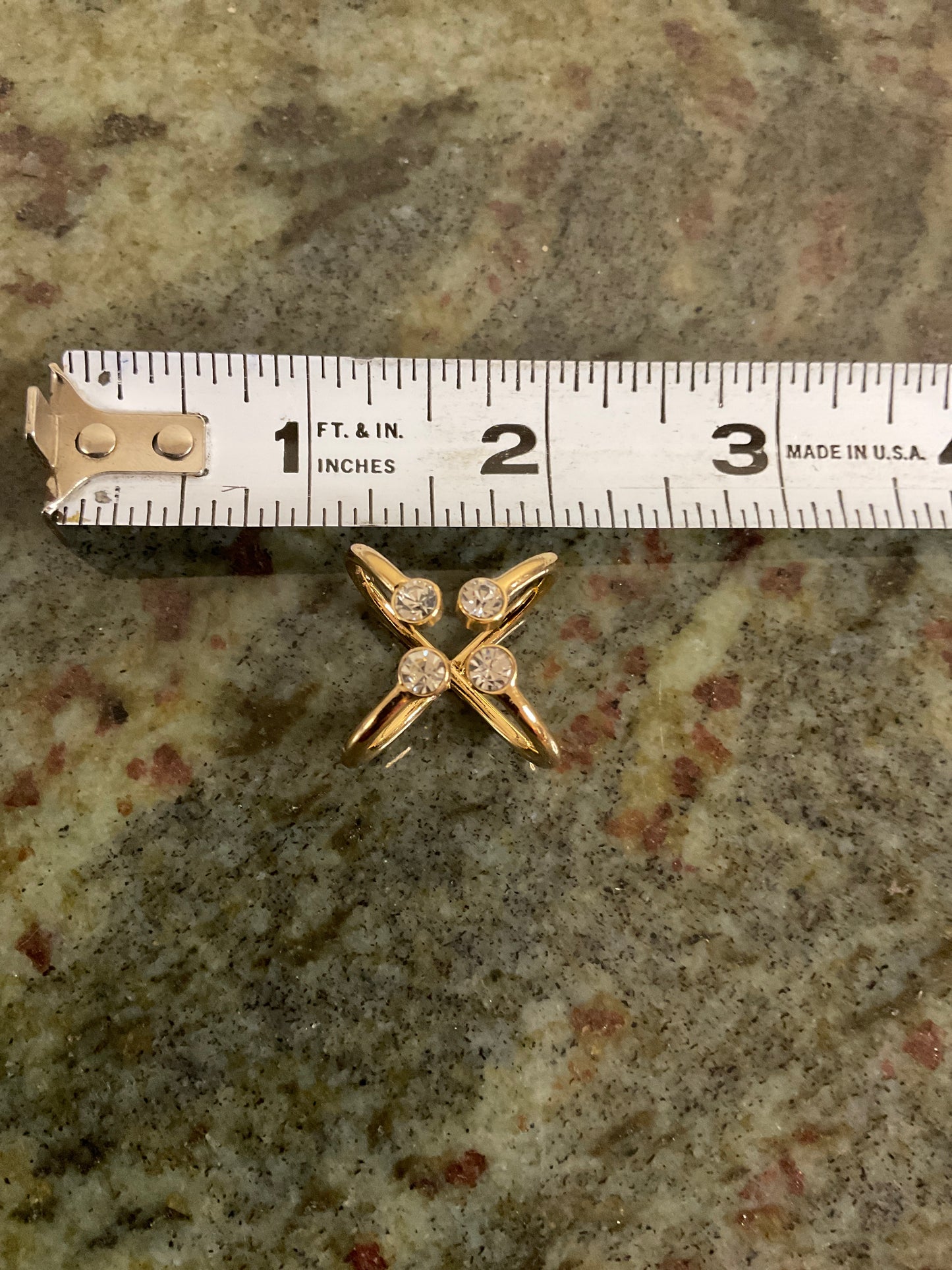 Gold Bipass X Ring