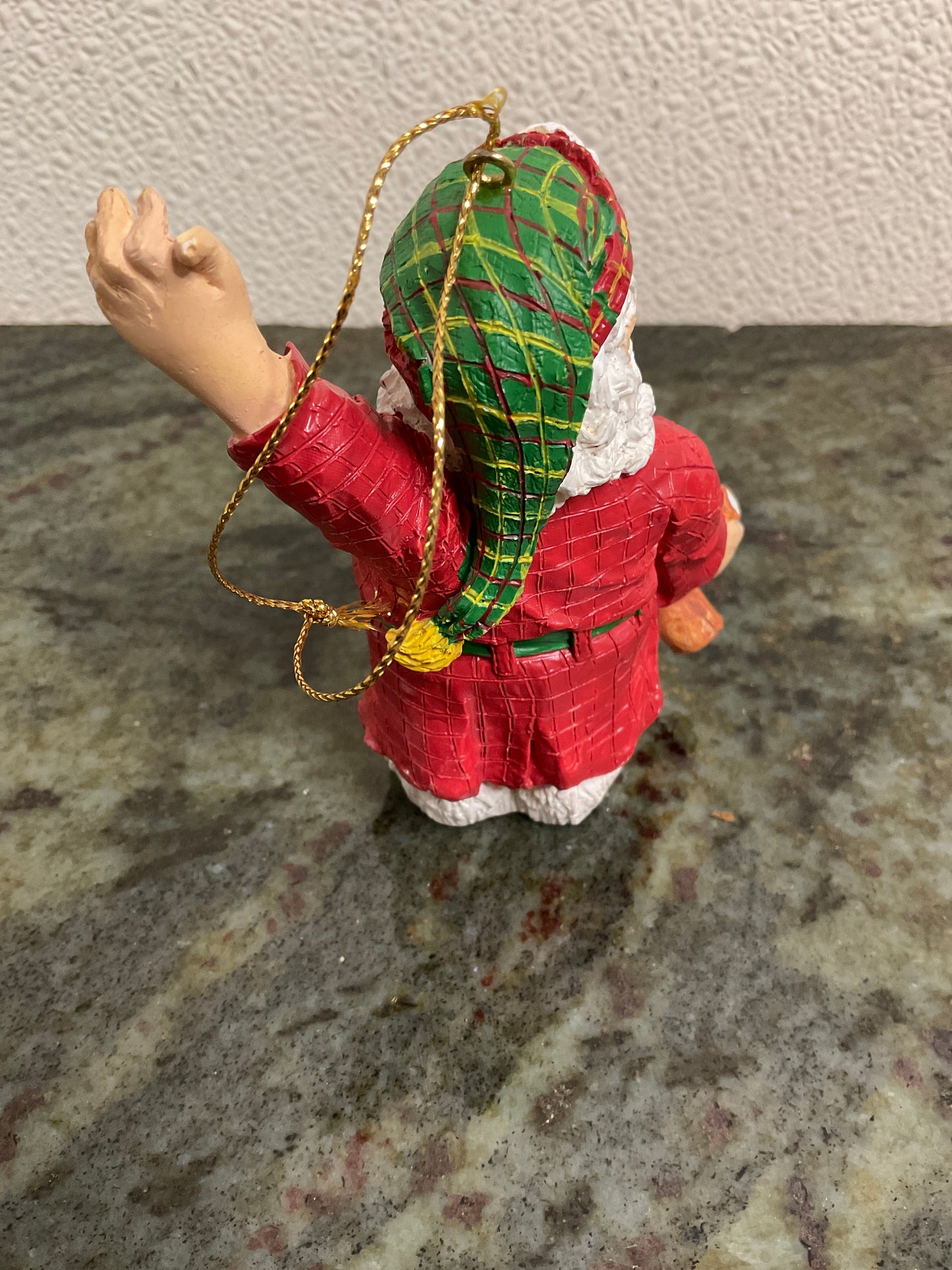 Vintage Waking Santa Ornament