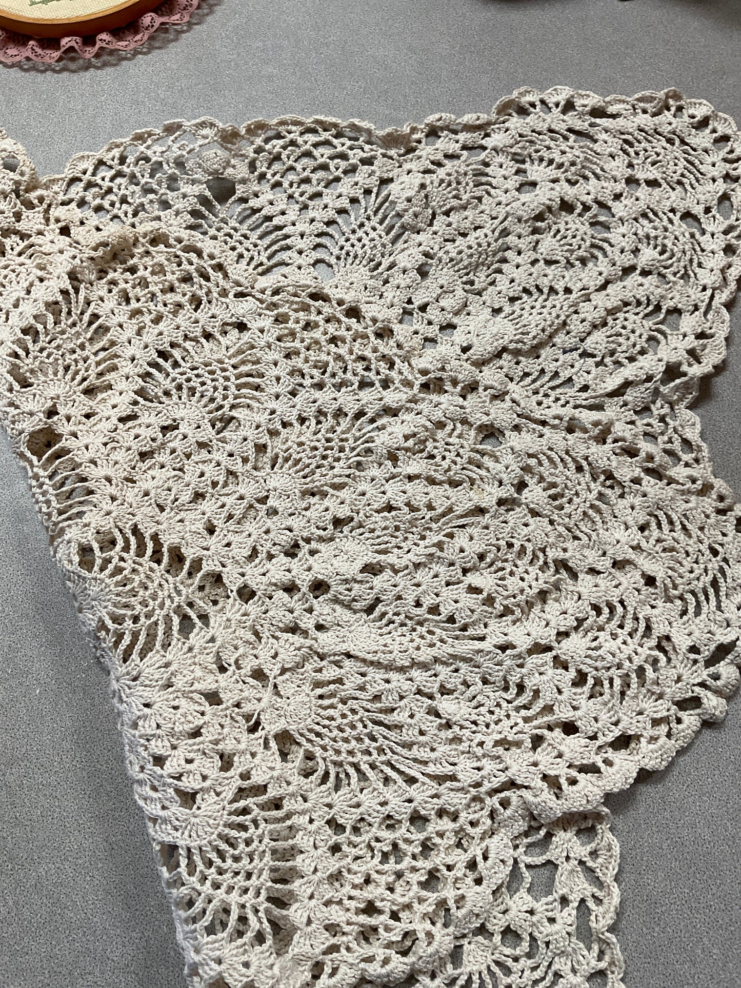 Vintage Hand Crocheted Dresser Runner