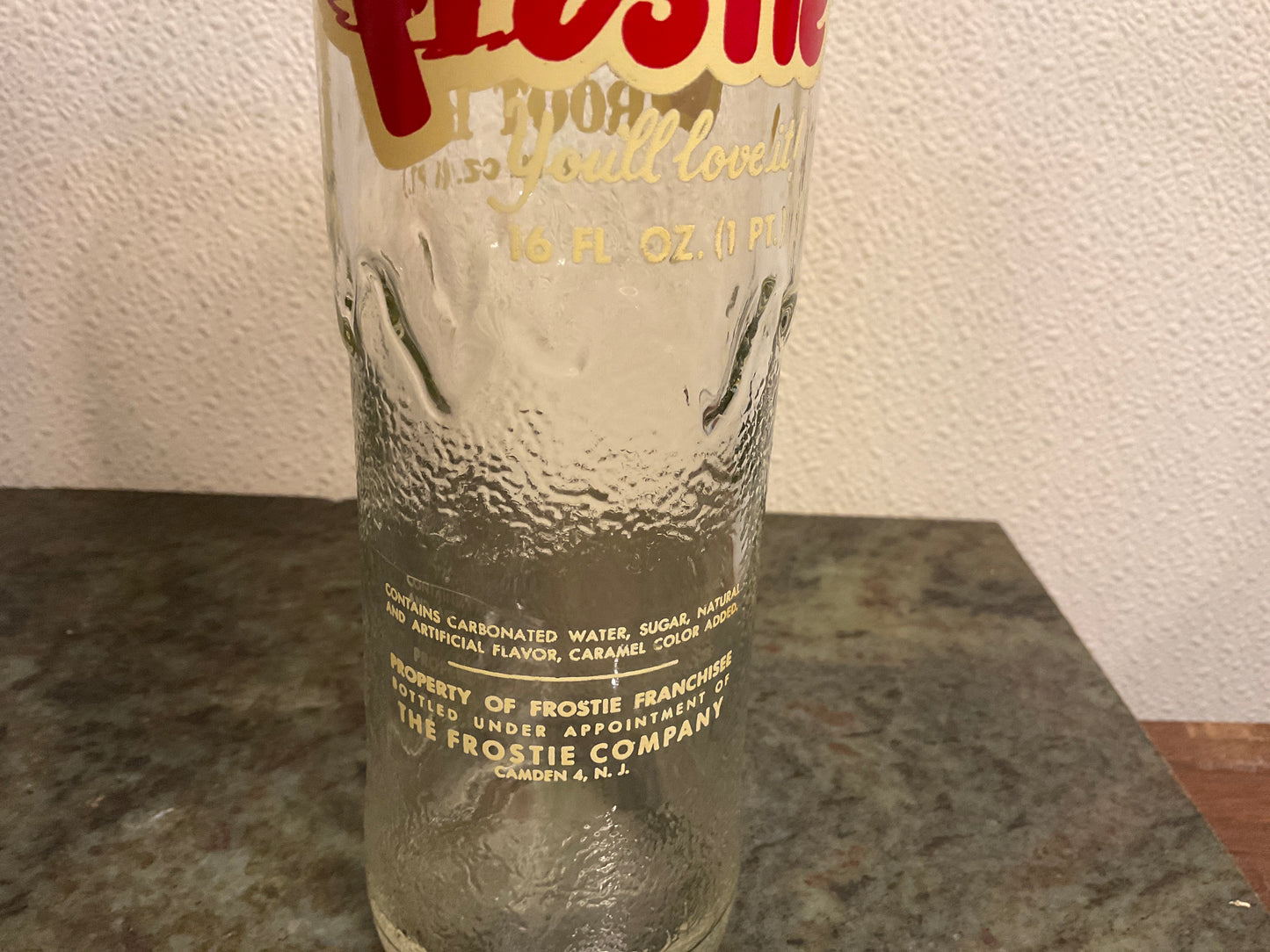 Vintage Frostie Root Beer Glass Soda Bottle