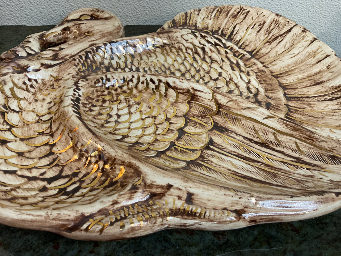 Vintage Ceramic Handmade Turkey Tray