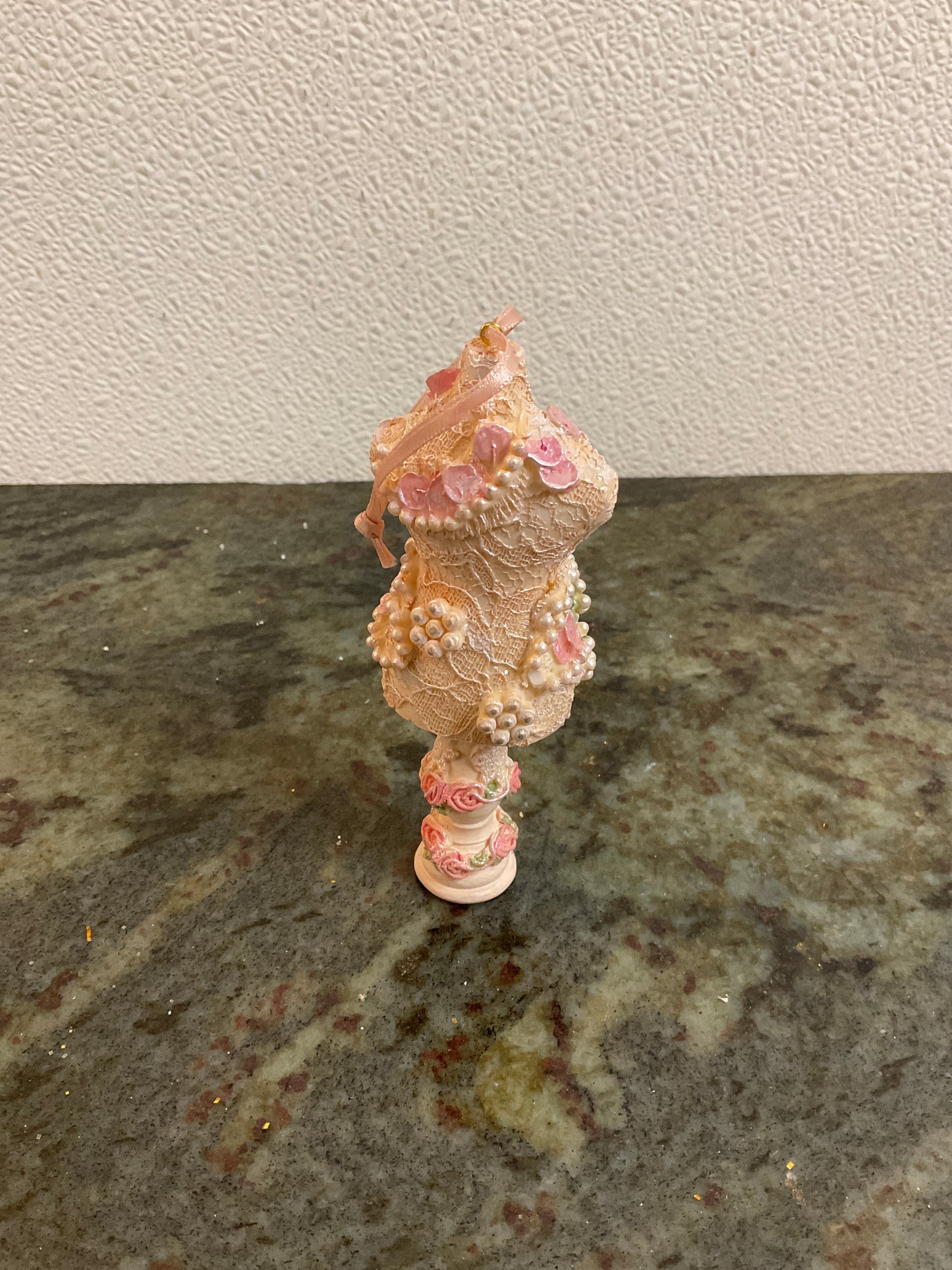 Dress Form Ornament with Pearls and Flowers
