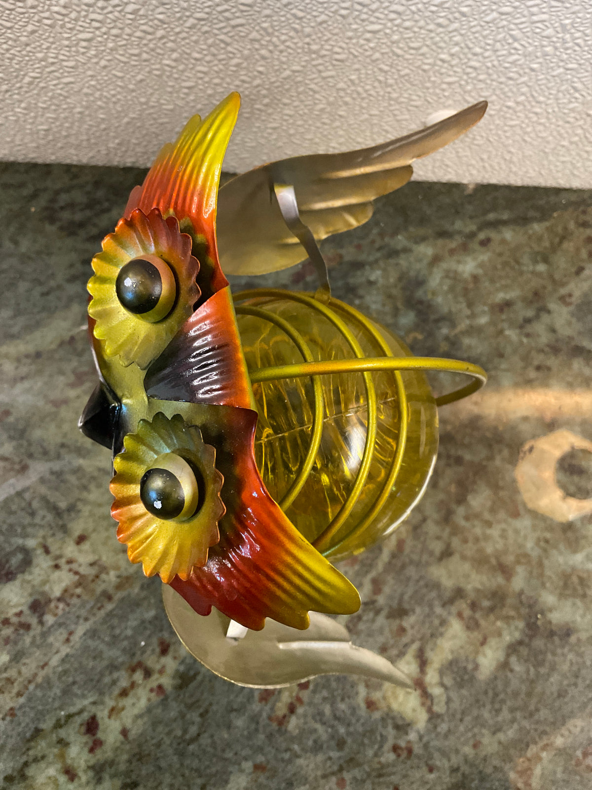 Light up Owl Metal Art Figurine