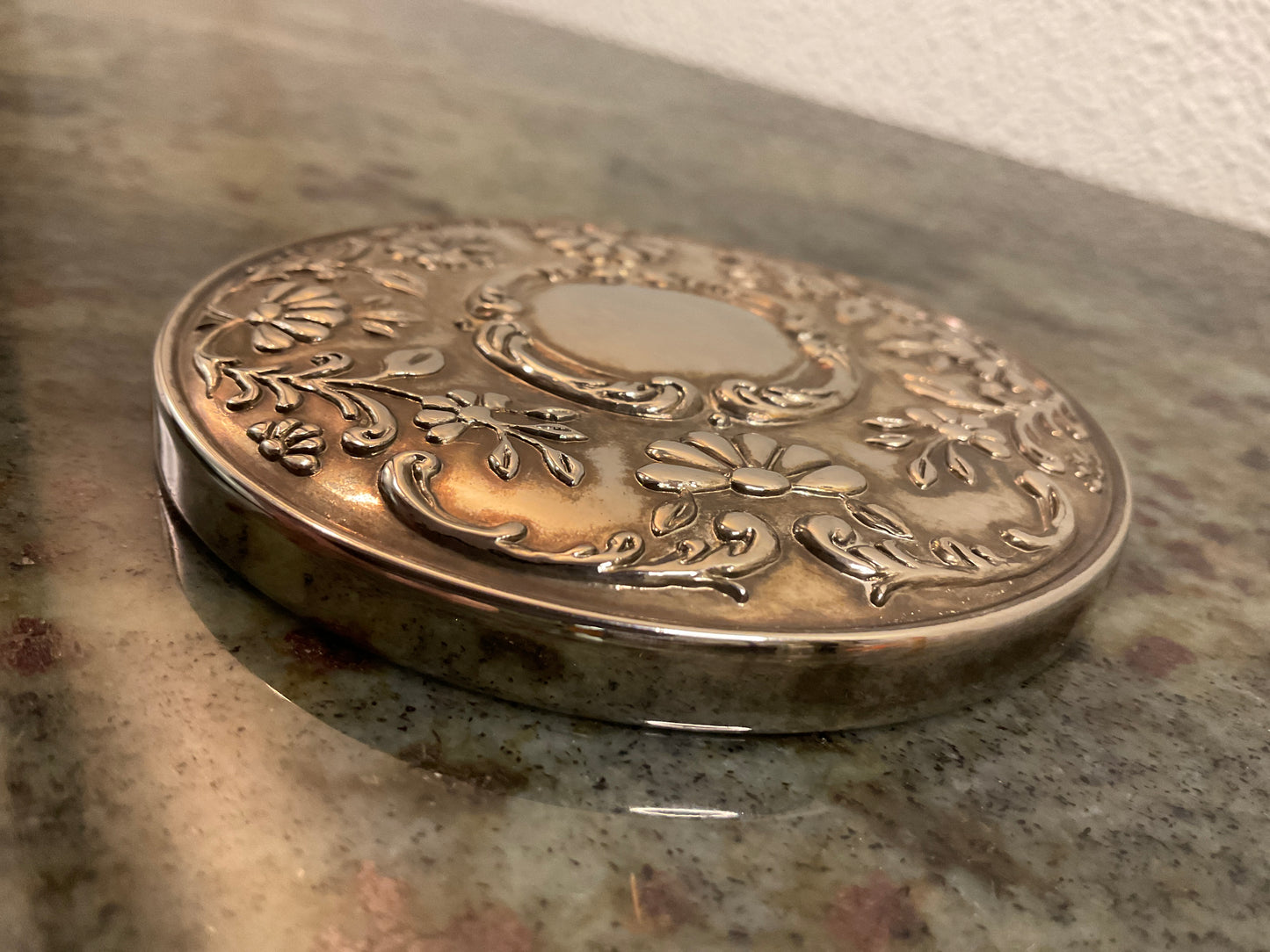 Vintage Silver Plated Small Mirror