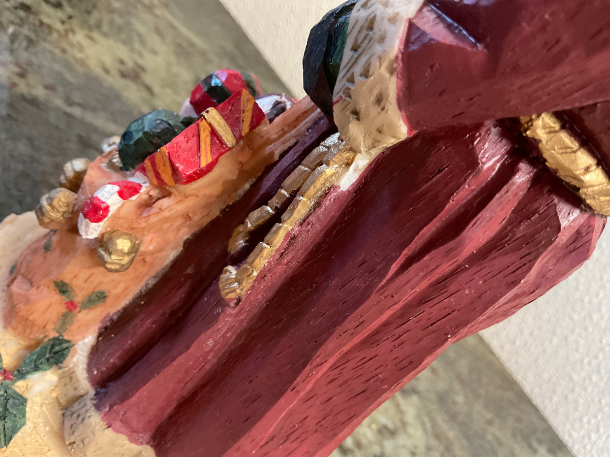 Wood Look Resin Santa Figurine