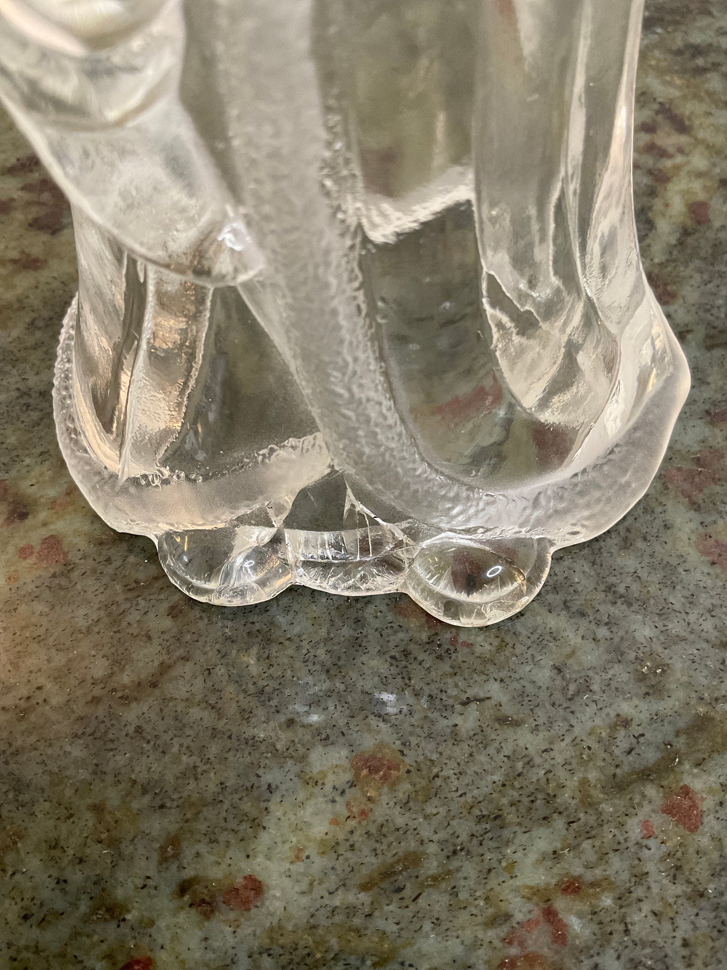 Crystal Clear Santa with Present Bag Tea Light Holder