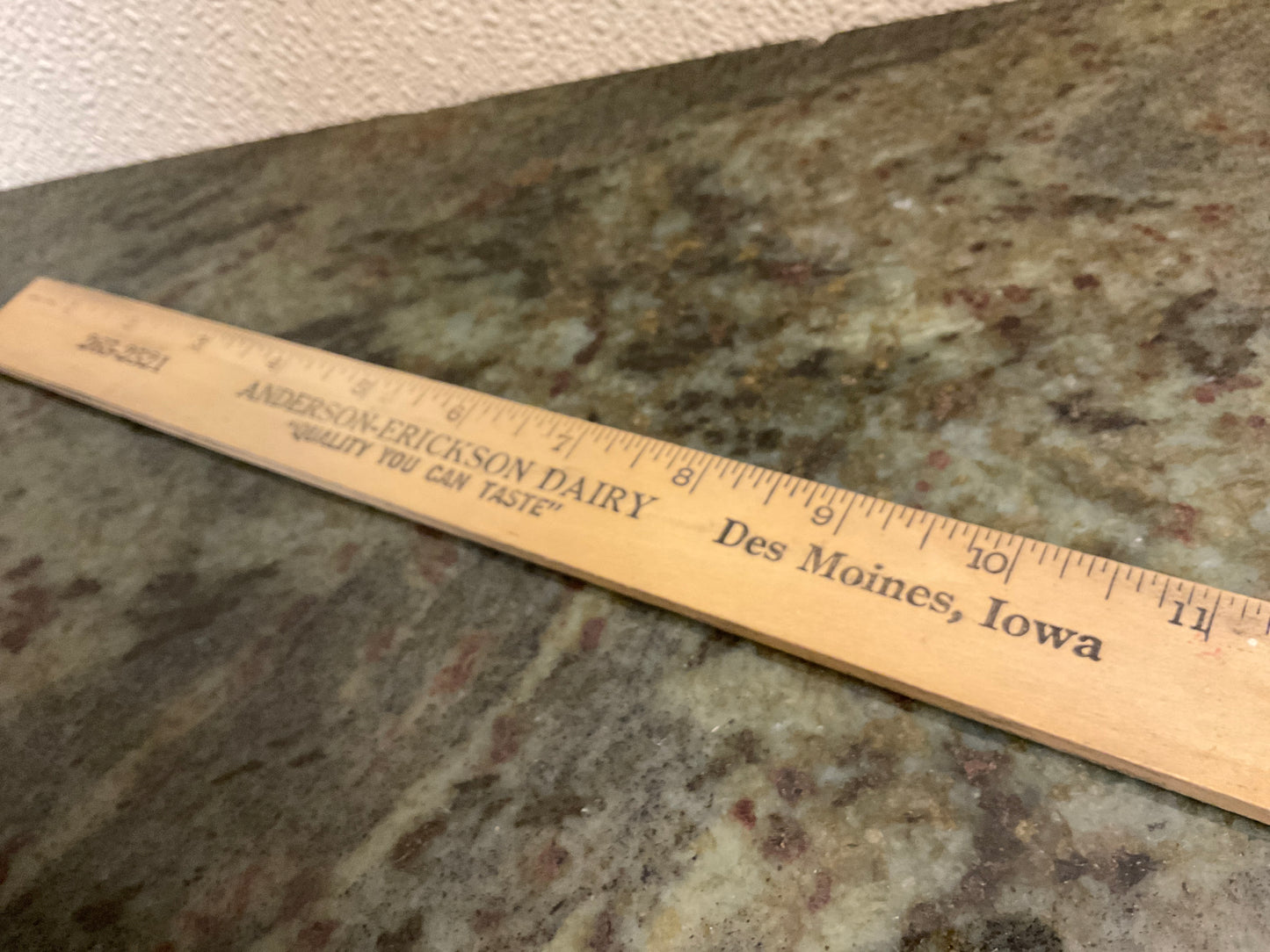 A-E Dairy DesMoines IA Advertising Ruler
