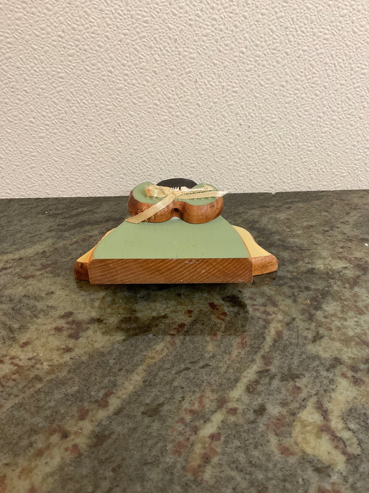 Wood Handmade Angel Painted Green