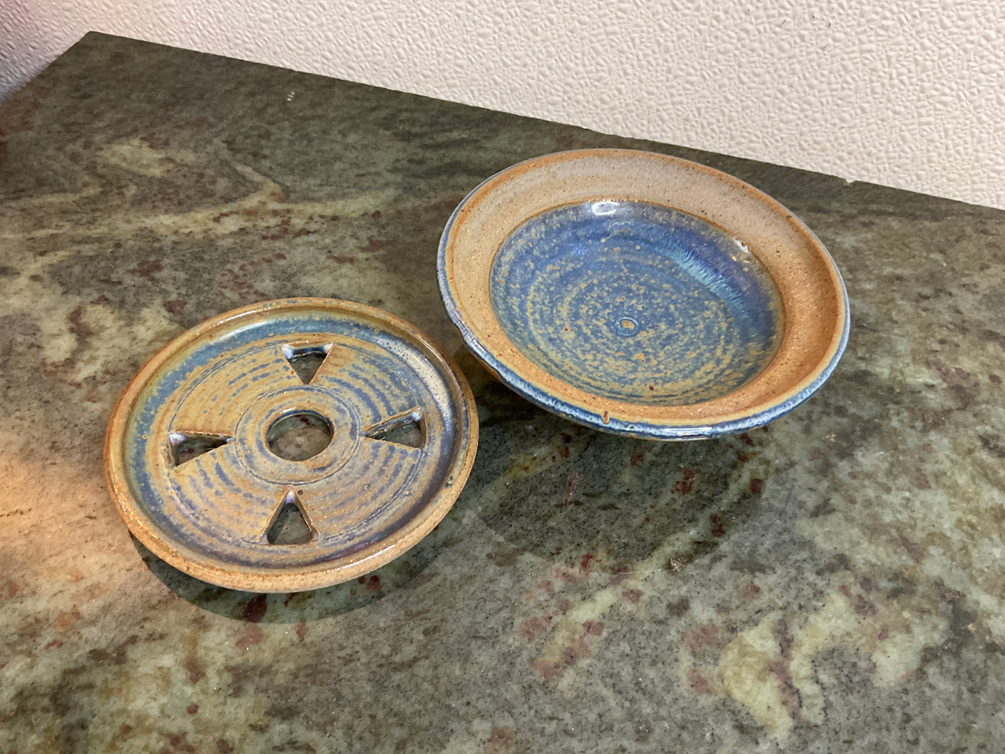 Studio Art Pottery Soap Dish (Two Pieces)