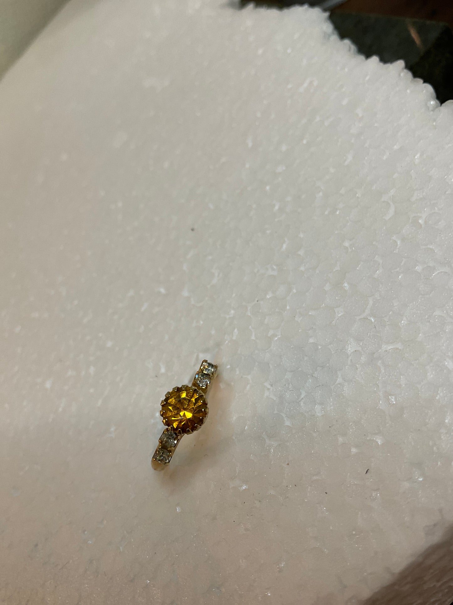 Gold Tone Gold Gemstone/Cubic Zirconia Ring
