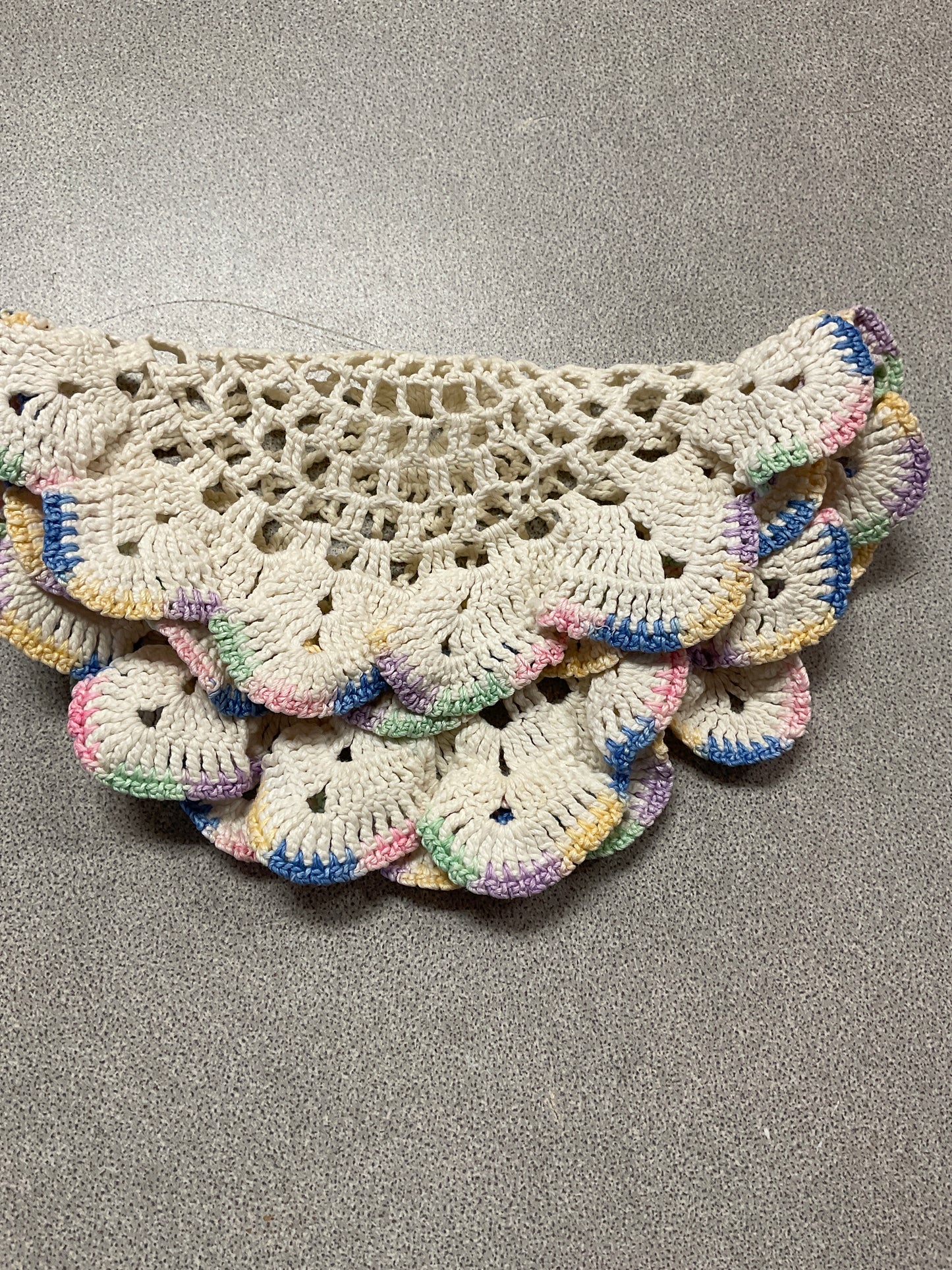 Handmade Doily/ Pastel Ruffle Edge 8”