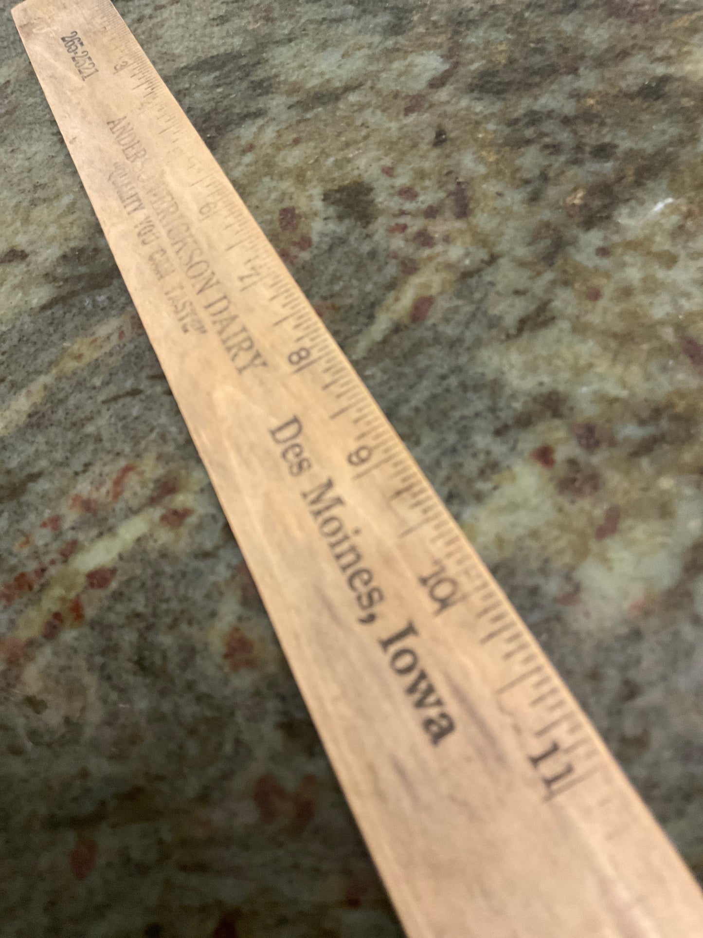 A-E Dairy DesMoines IA Advertising Ruler