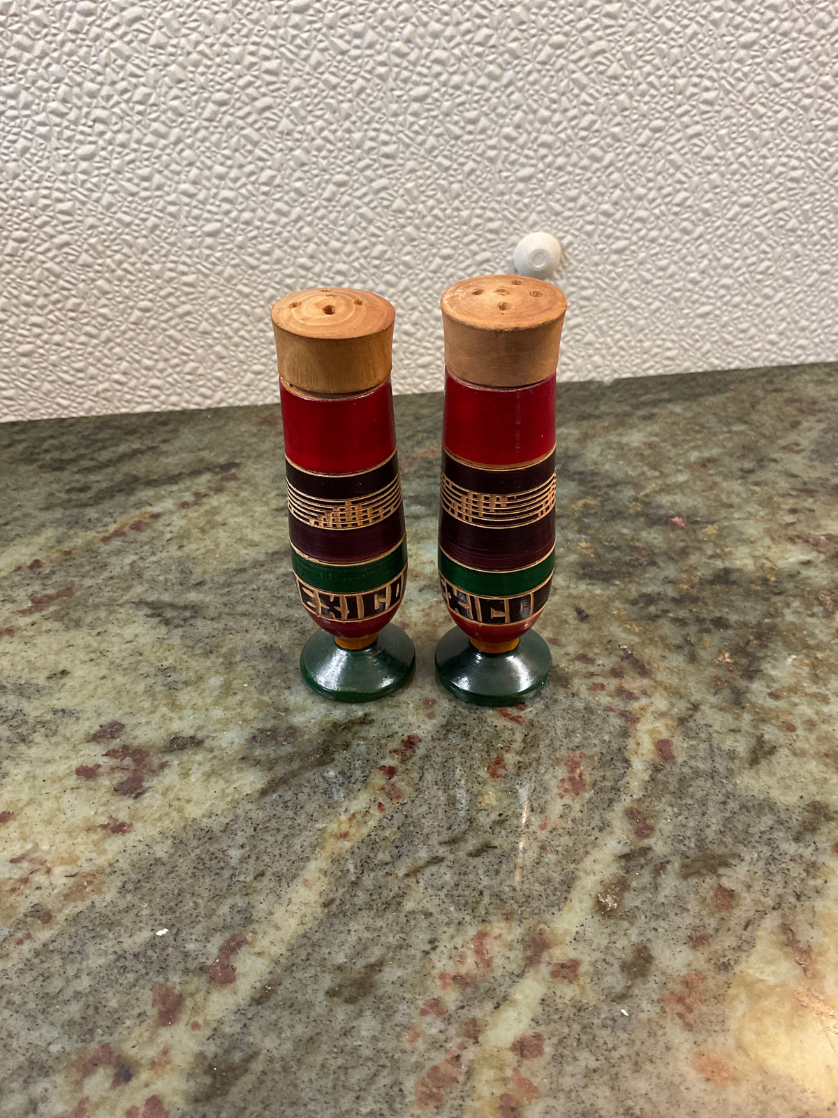 Hand Carved & Painted Salt and Pepper Shakers