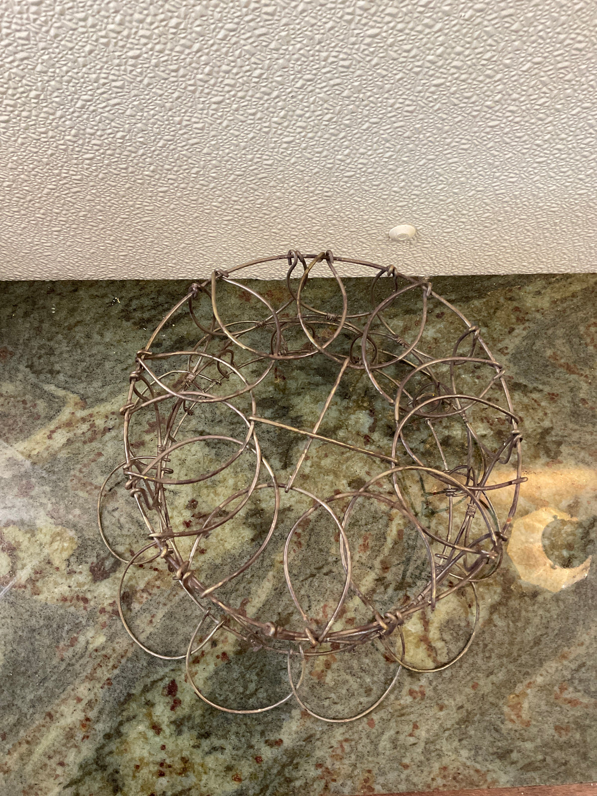 Vintage Fold Down Metal Egg Basket