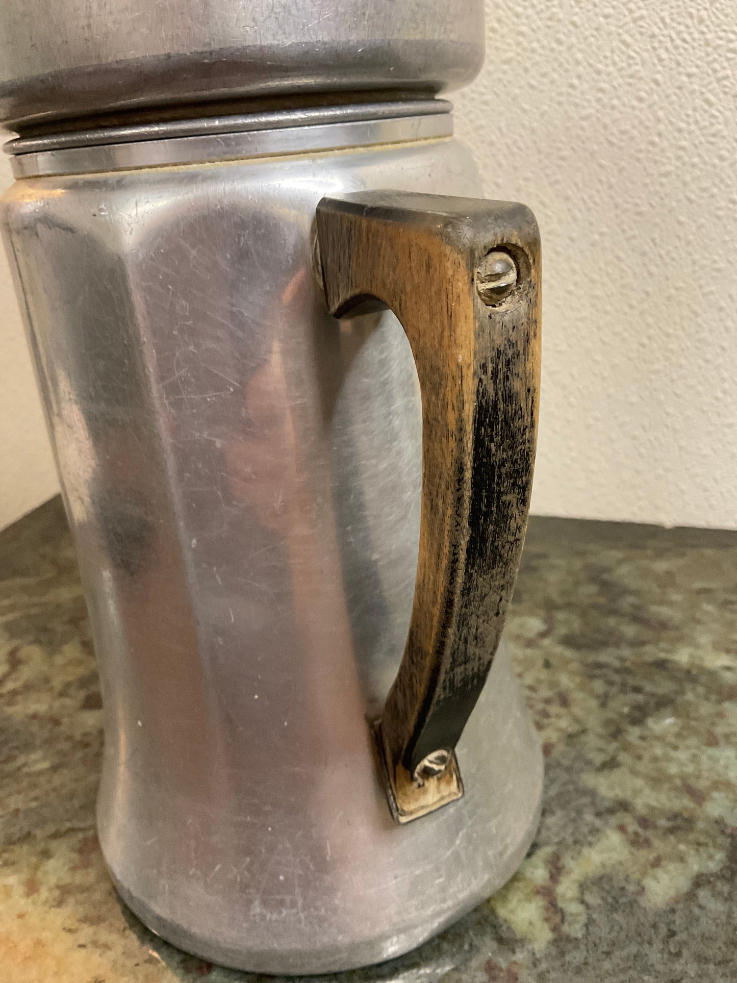 Vtg Aluminum Drip Stovetop Coffee Pot