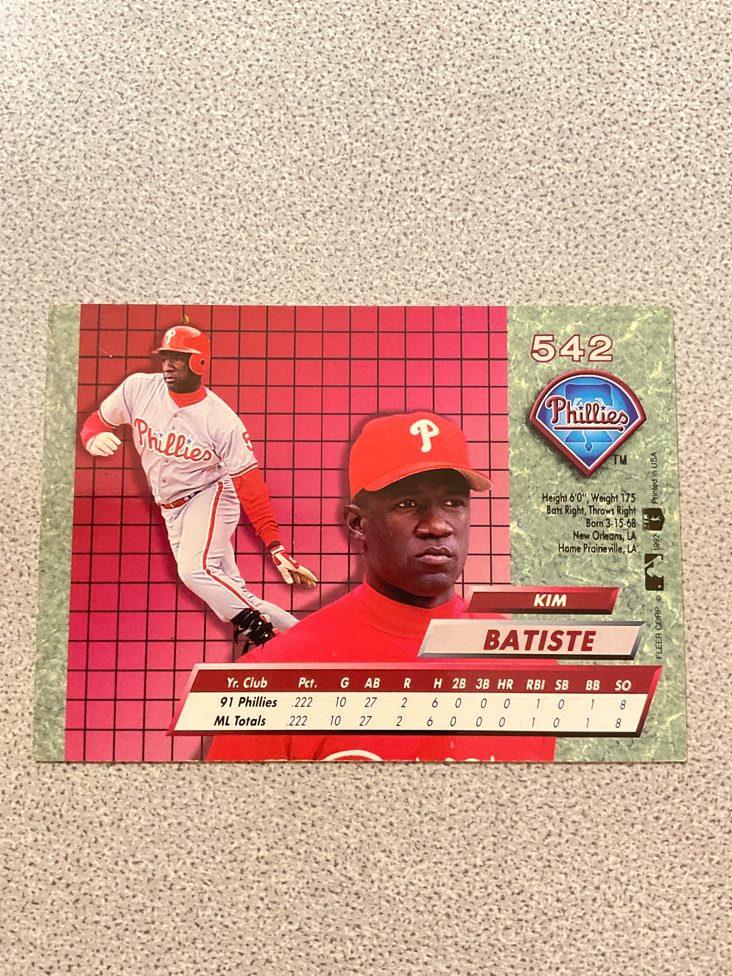 Baseball Card Kim Batiste