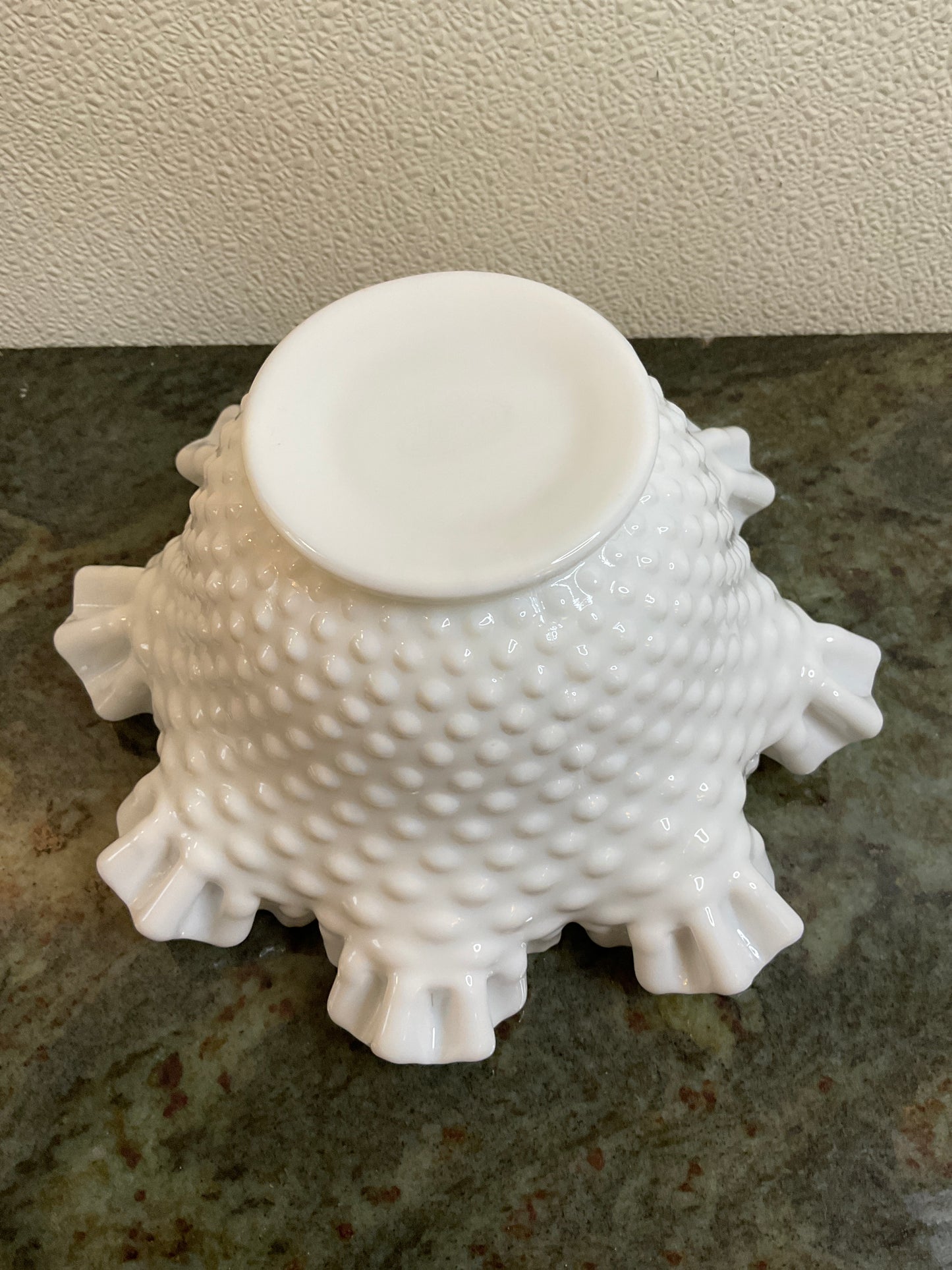 Vintage Fenton White Milk Glass Hobnail Bowl