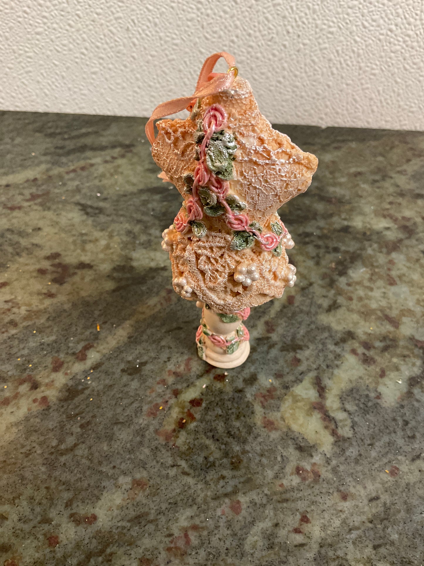 Dress Form Ornament with Lace and Roses
