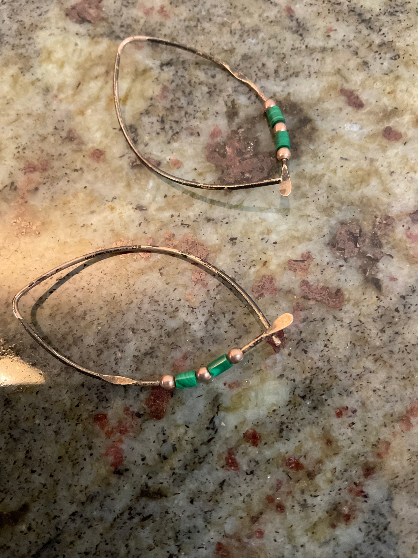 Sterling Silver/Green Malachite Earrings