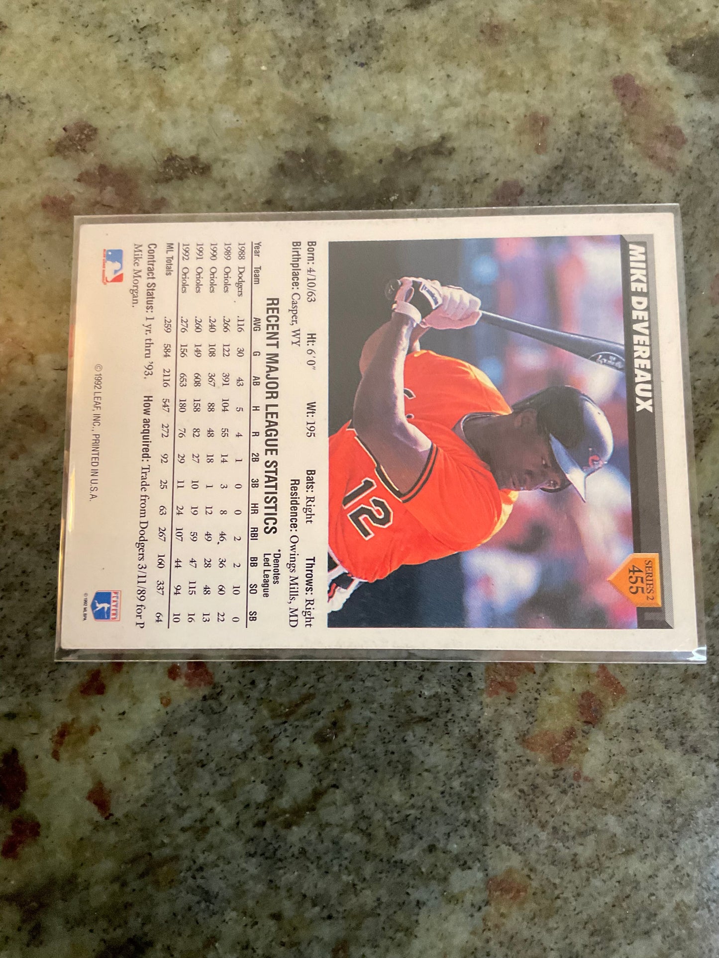 Mike Devereaux Baltimore Orioles