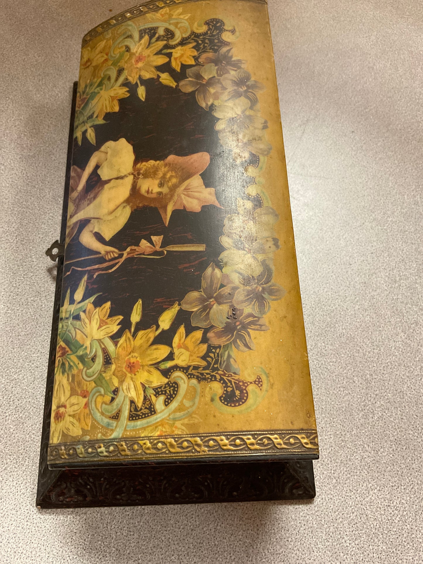 Antique Victorian Tin Vanity Box
