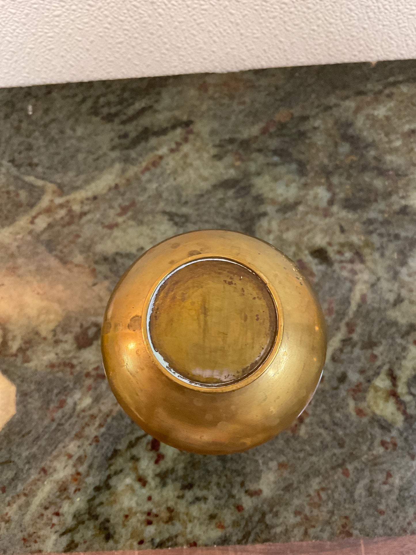 Vtg 6” Small Brass Vase
