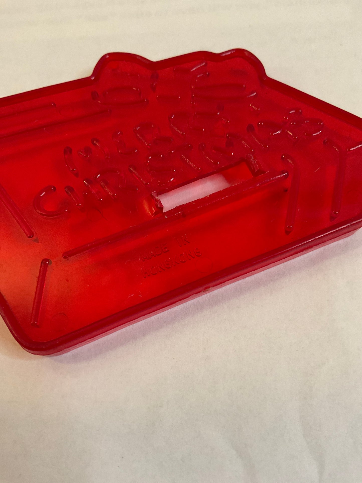 Red Plastic Christmas Present Cookie Cutter