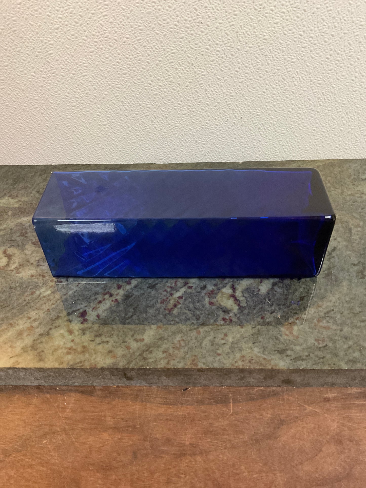 Cobalt Blue Square Glass Vase