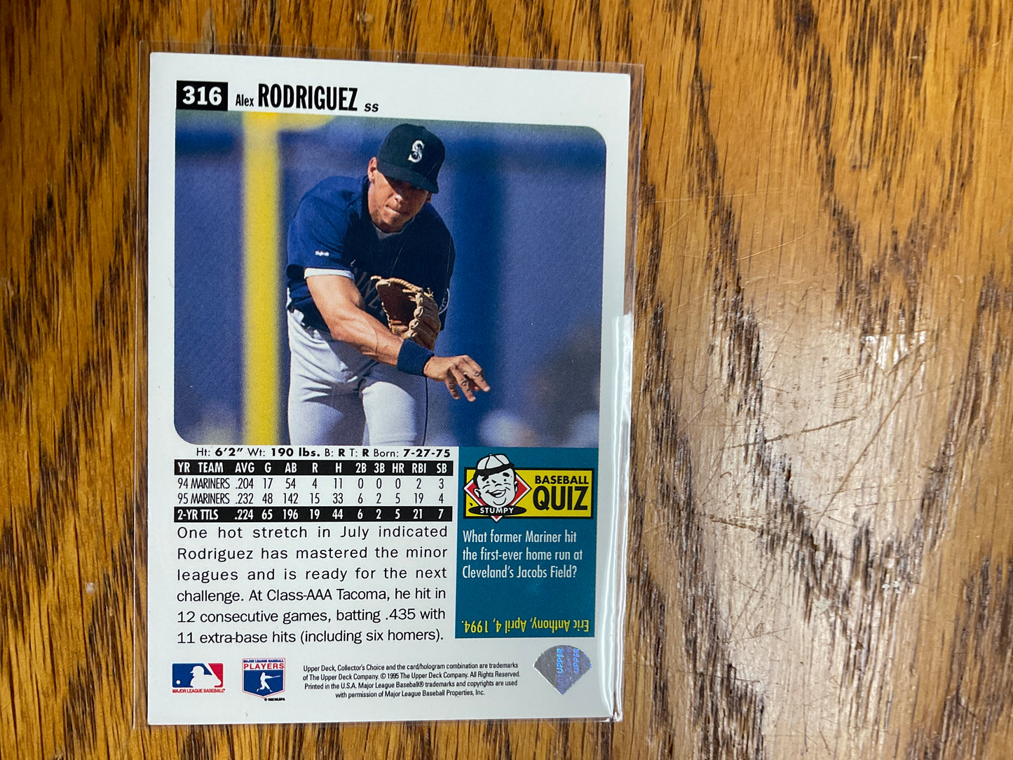 Baseball Card Alex Rodriguez