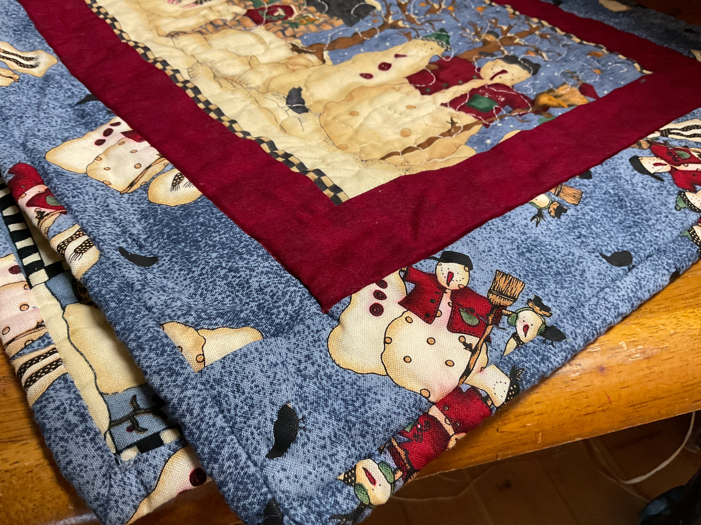 Snowman Family Quilted Table Runner