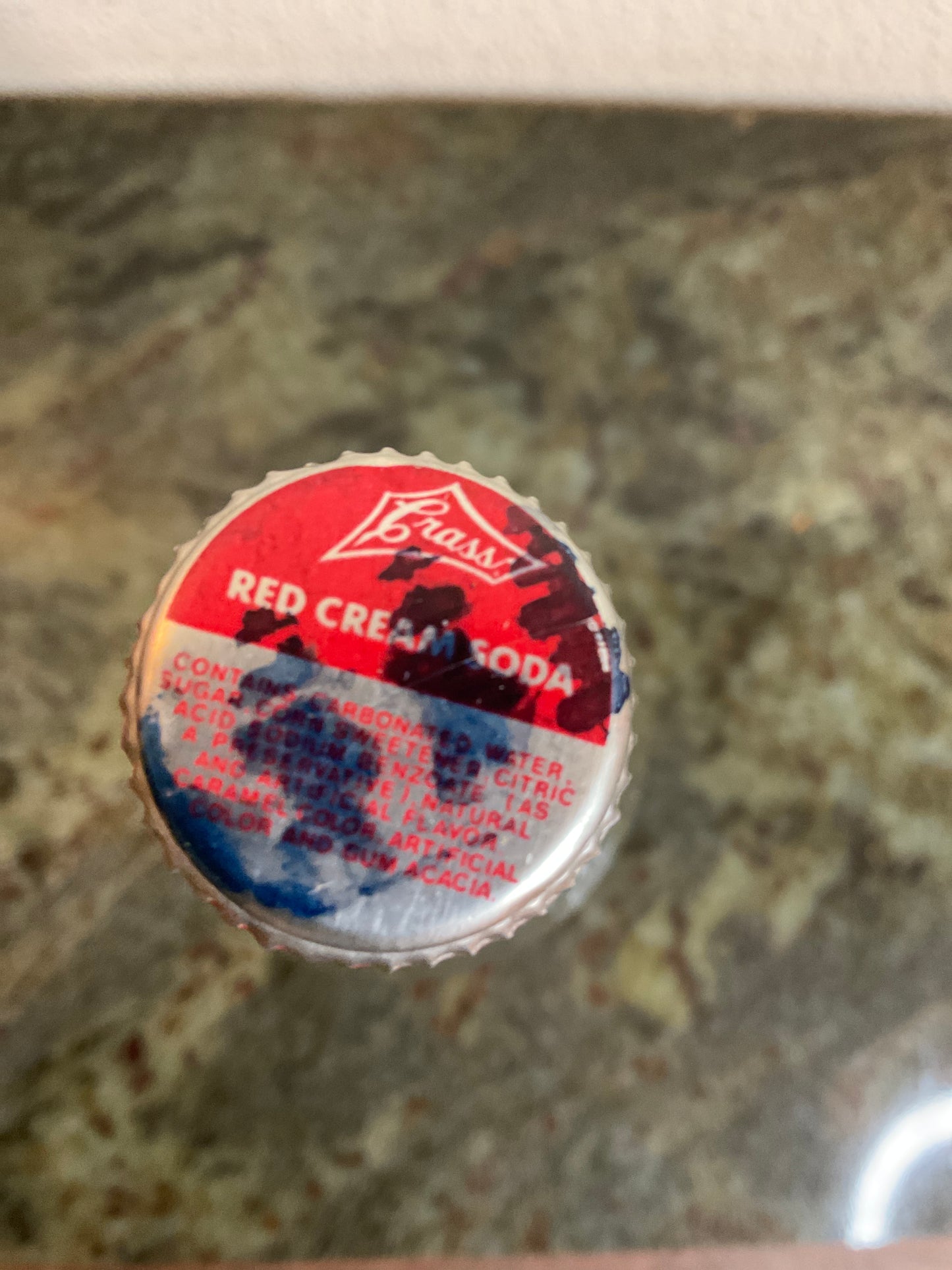 Vintage Crass Red Cream Soda Bottle