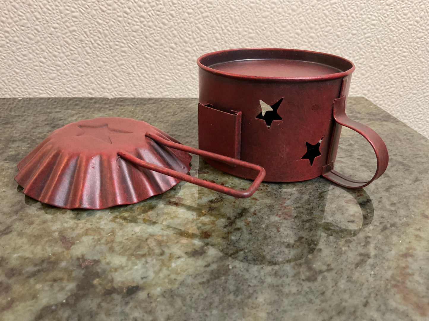 Red Metal Cup Votive