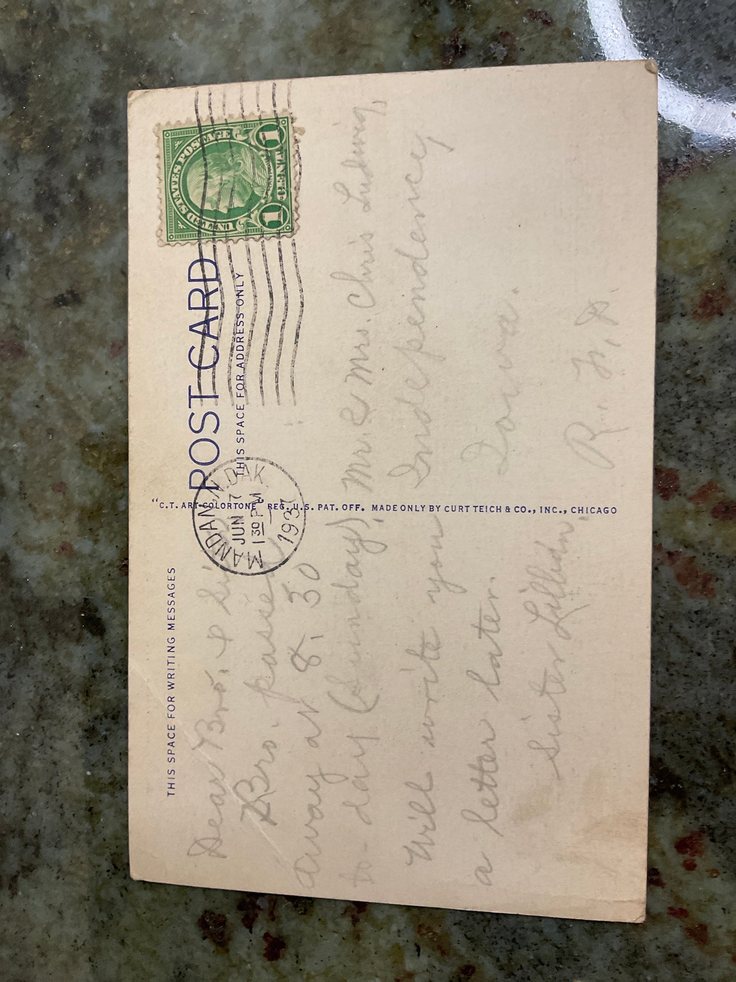 North Dakota State Capital Post Card 1937