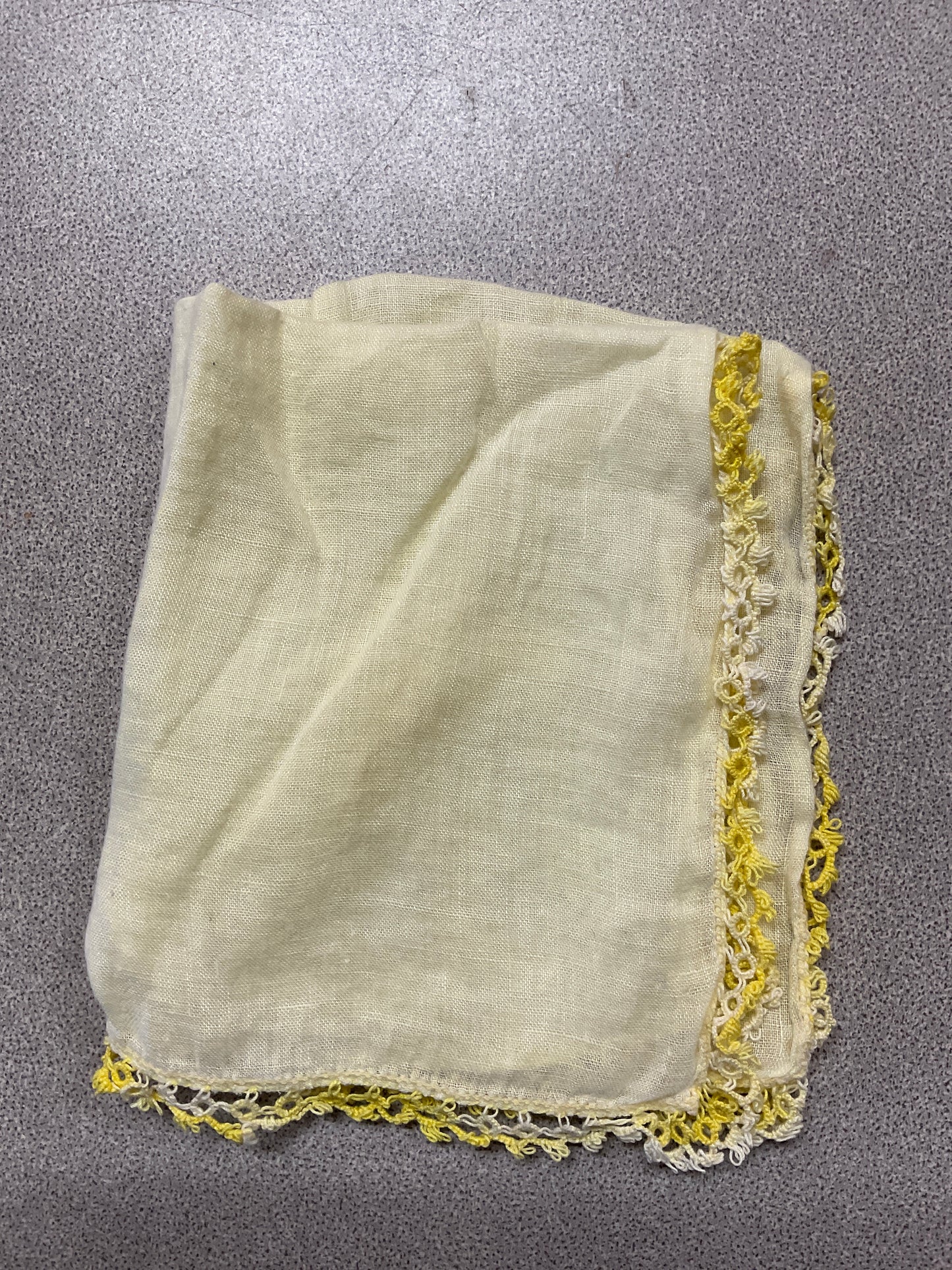 Vtg Light Yellow Handkerchief