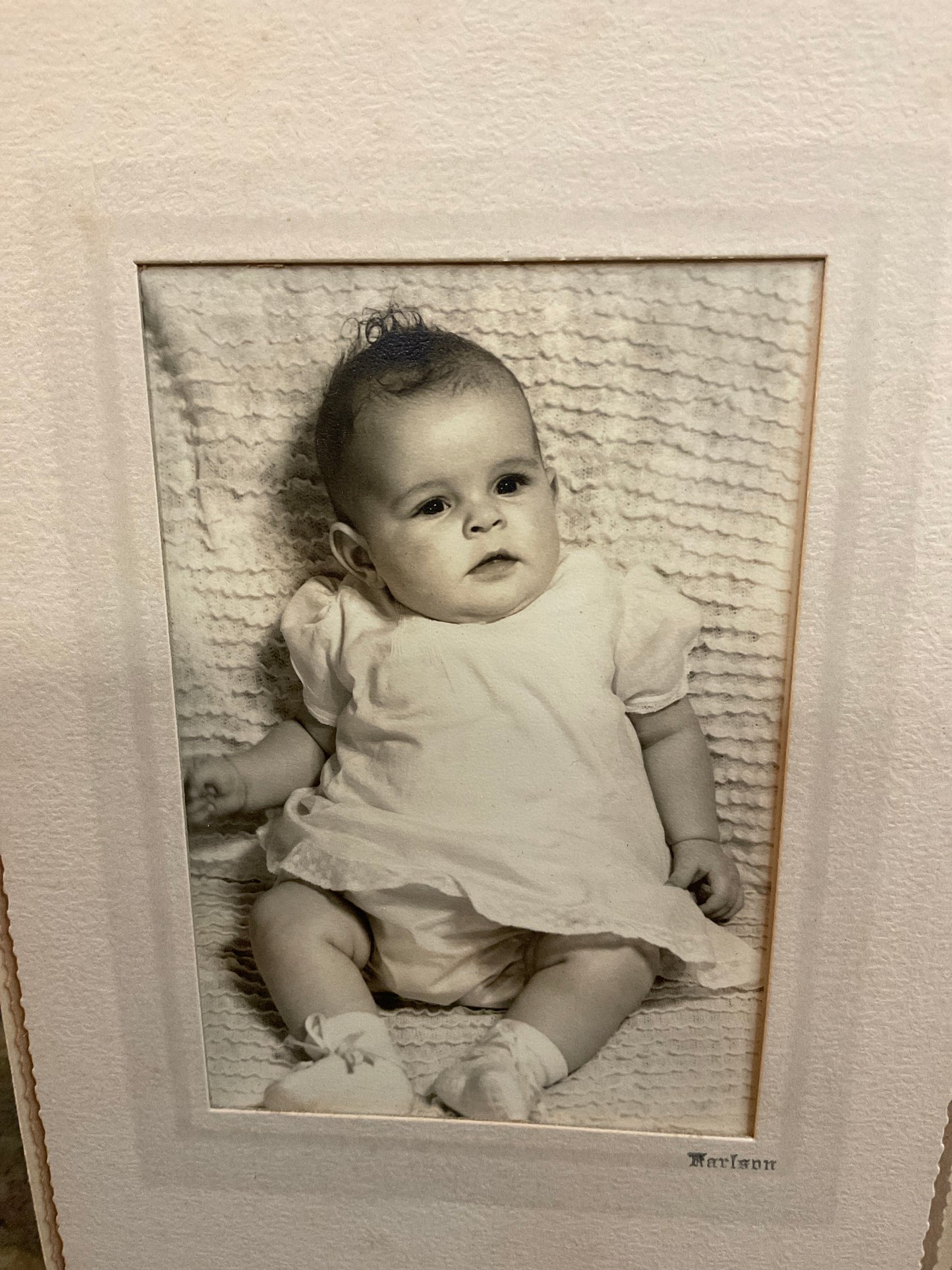 Vintage Studio Baby Portrait Photograph