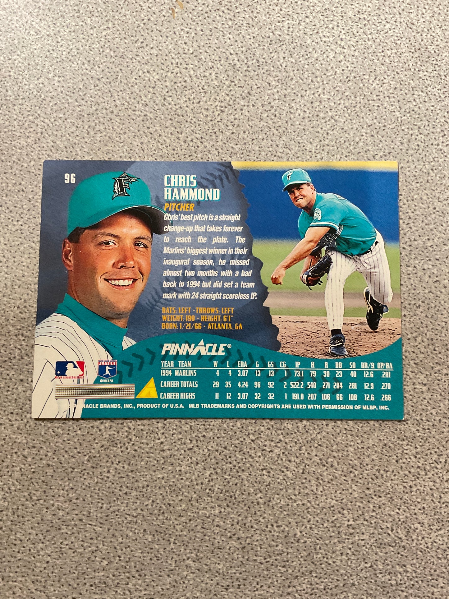 Baseball Card Chris Hammond