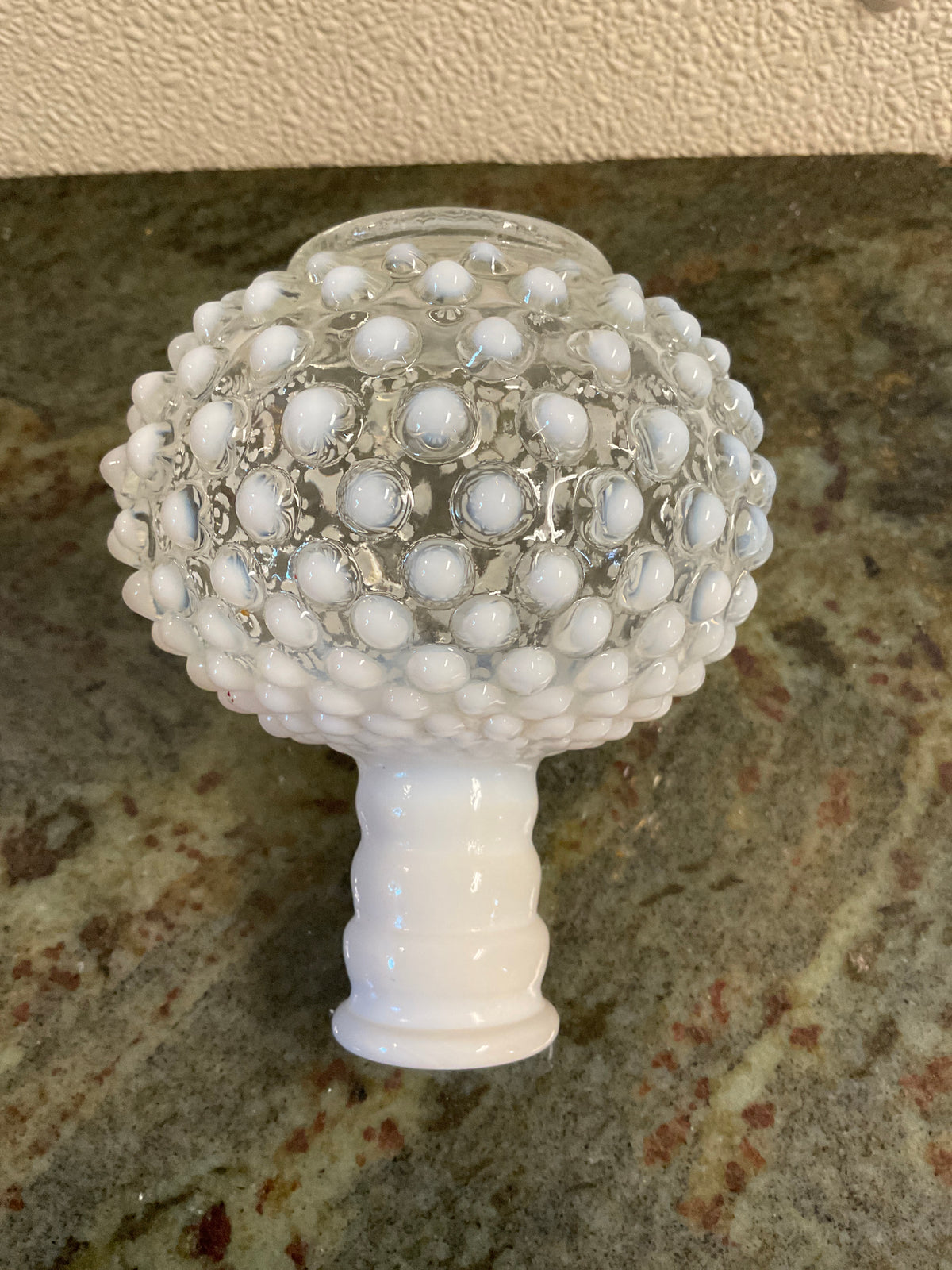 Fenton White Opalescent Hobnail Perfume Bottle