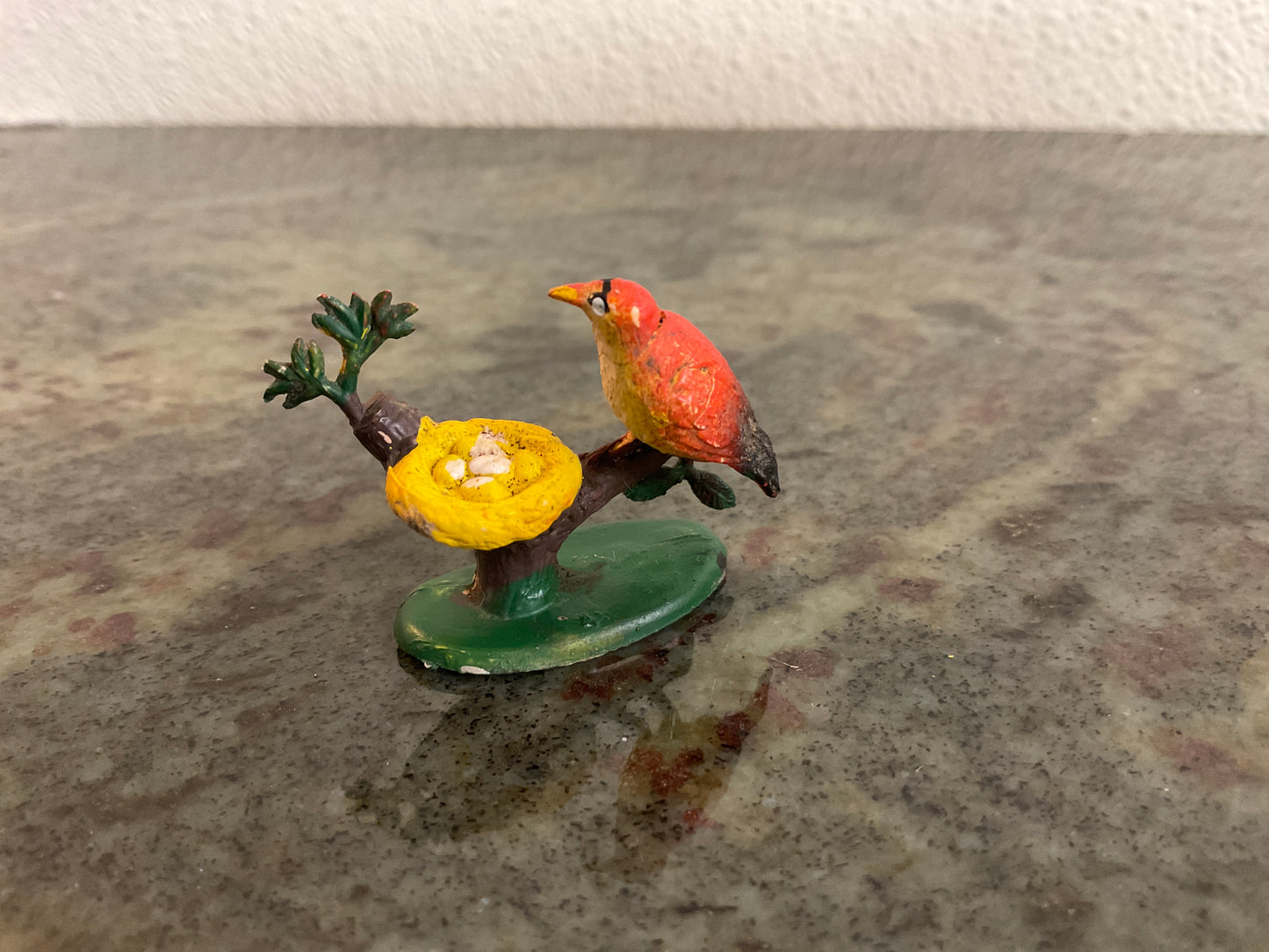 Miniature Plastic Resin Bird With Nest