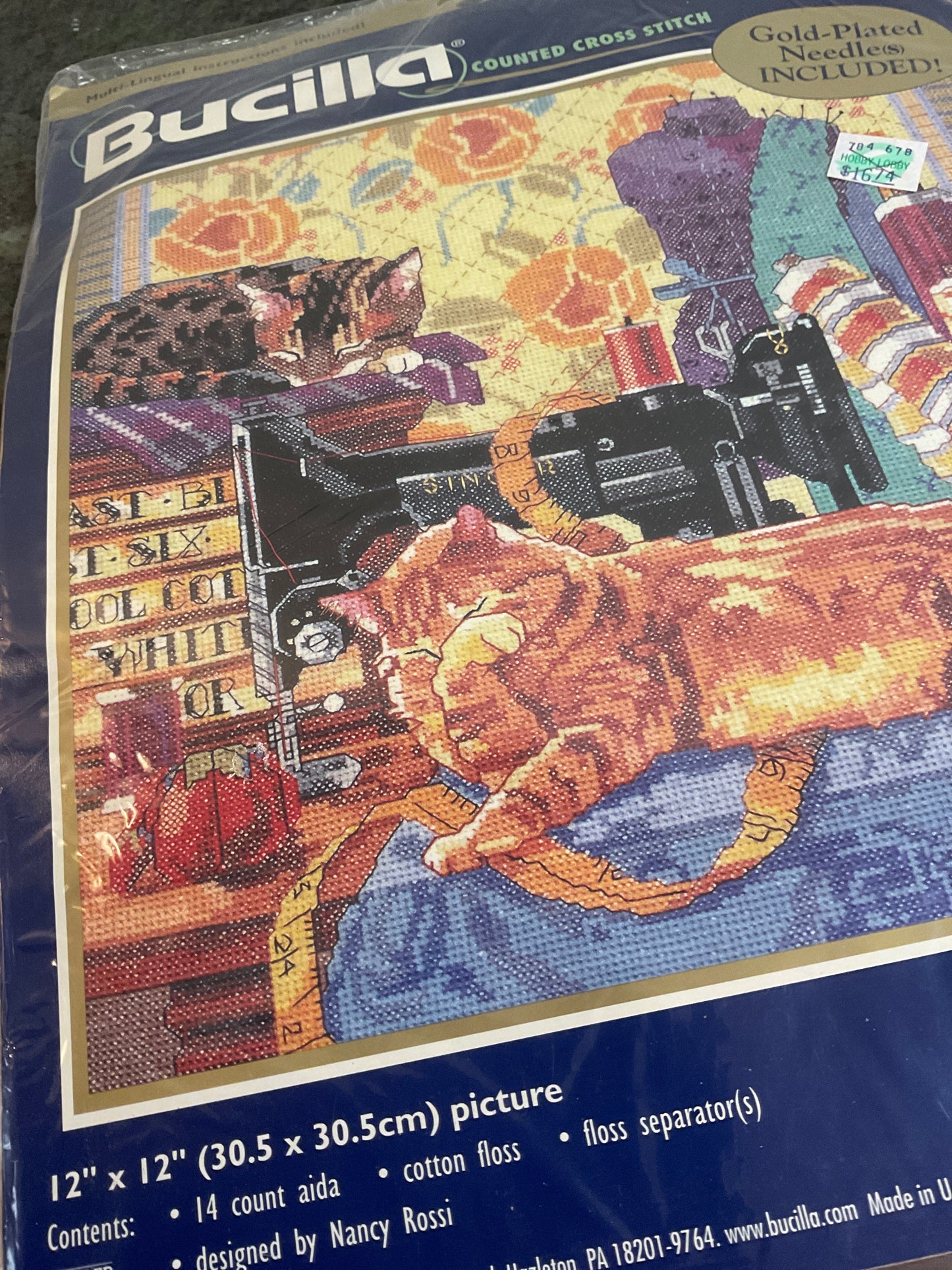 Cats In Sewing Room Counted Cross Stitch Kit