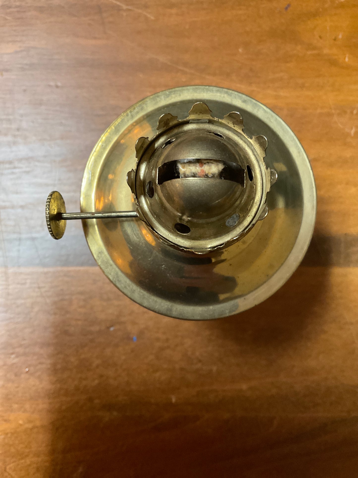 Vtg Mini Brass Oil Lamp w/ no Chimney