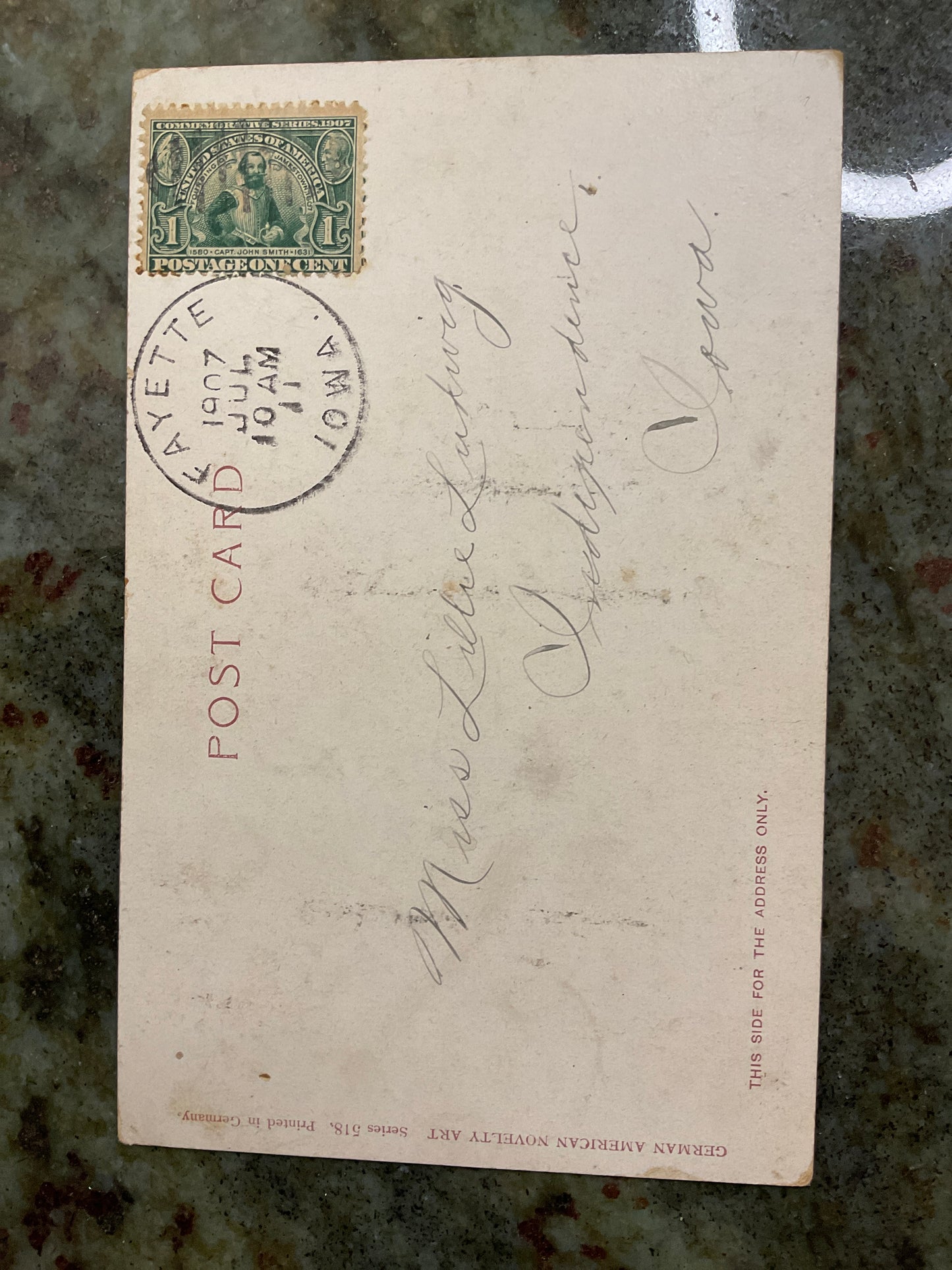 German American Novelty Art 1907 Post Card