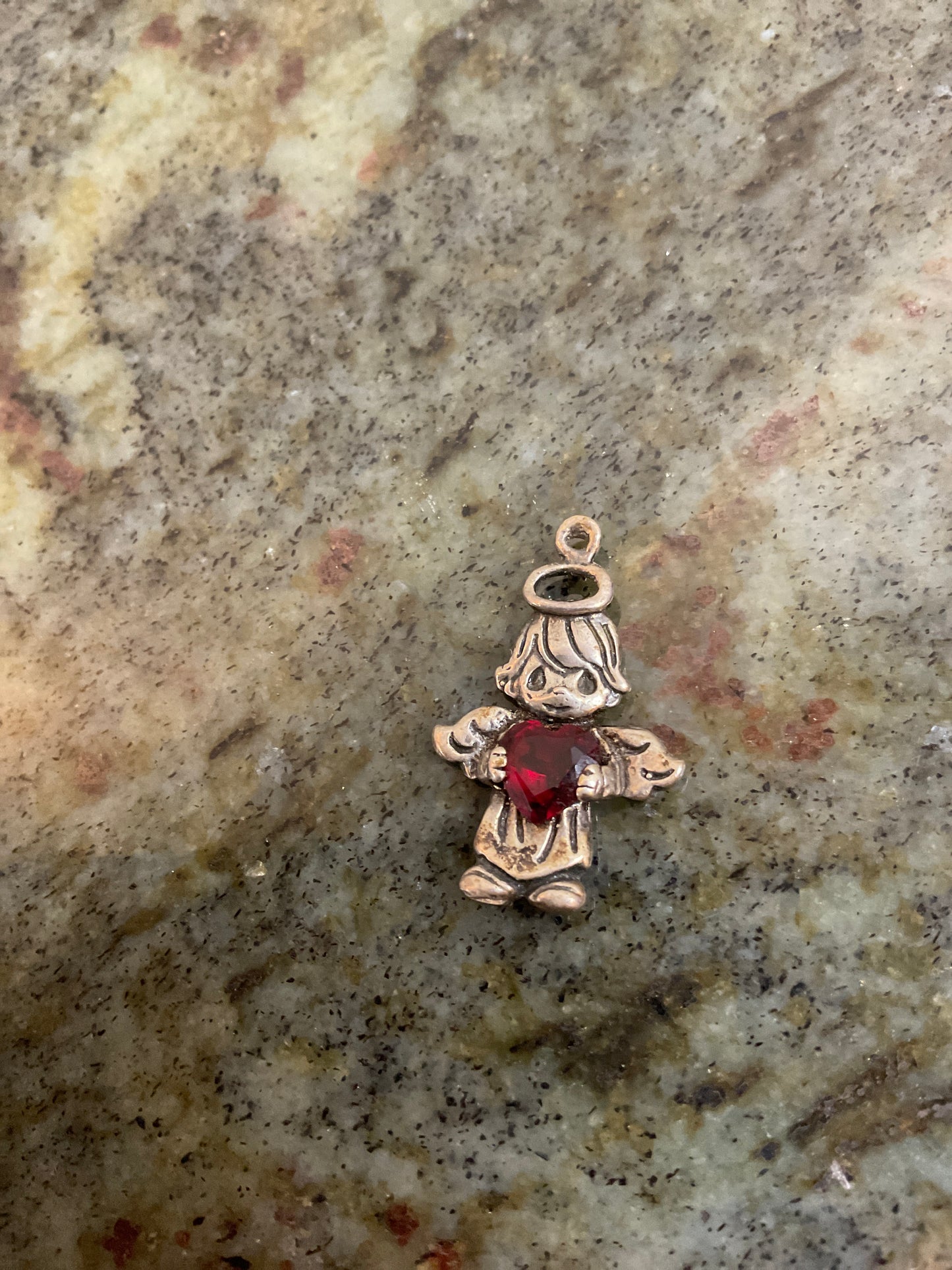 Precious Moments Angel/Red Heart Gemstone