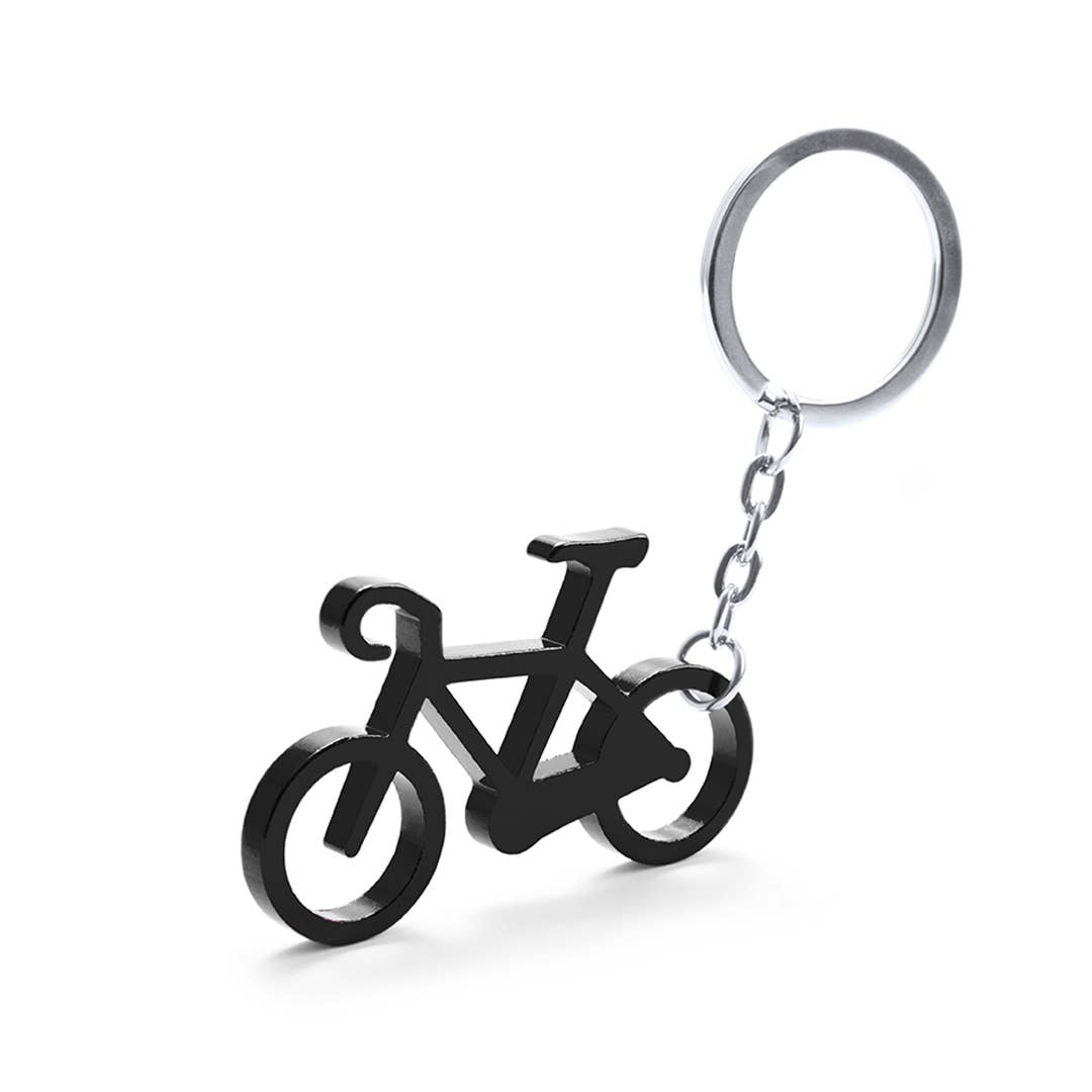 Aluminum bottle opener keychain in the shape of a bicycle: Red