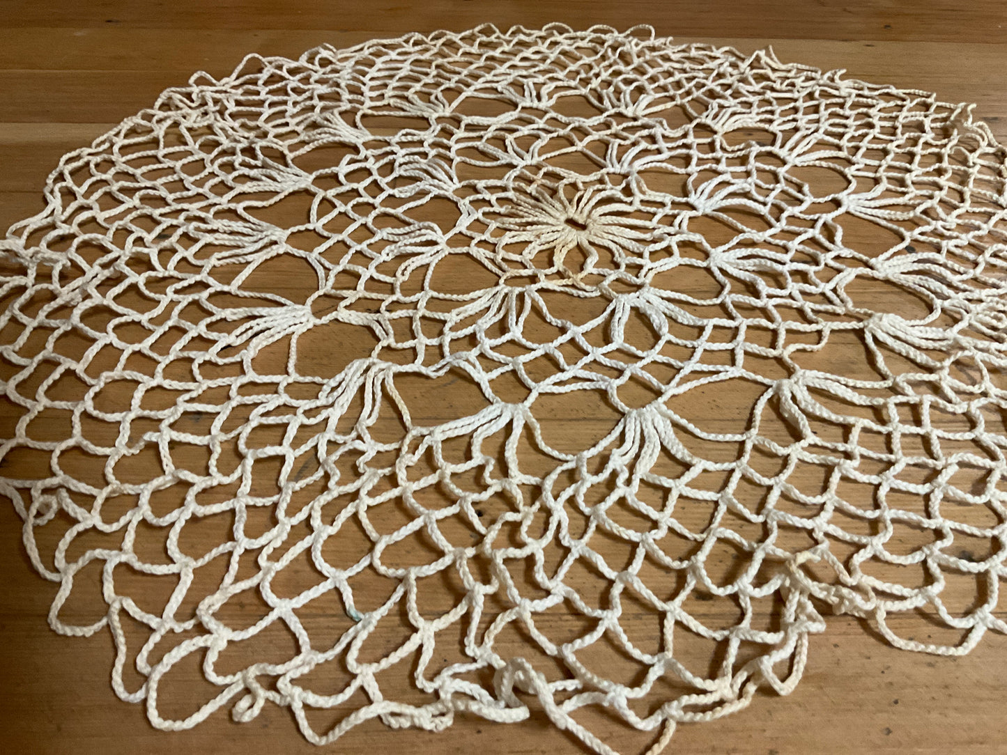 22” Handmade Floral Lattice Design Doily