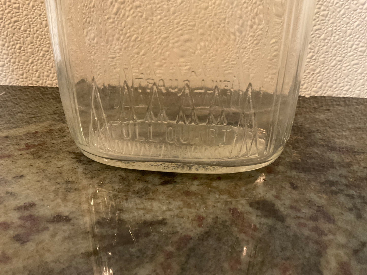 Vintage ‘Fine Vinegar’ Glass Embossed Bottle with metal Cap