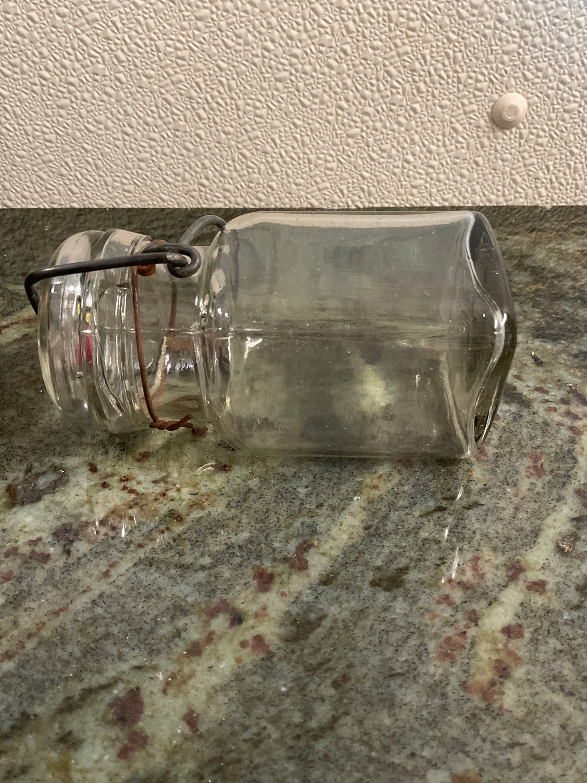 Vintage Small Square Clear Canning Jar