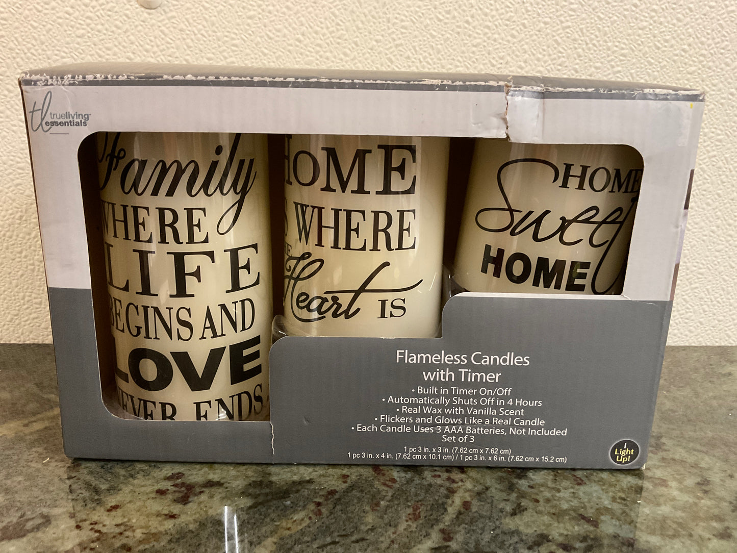 Set of 3 Flameless Candles with Timer