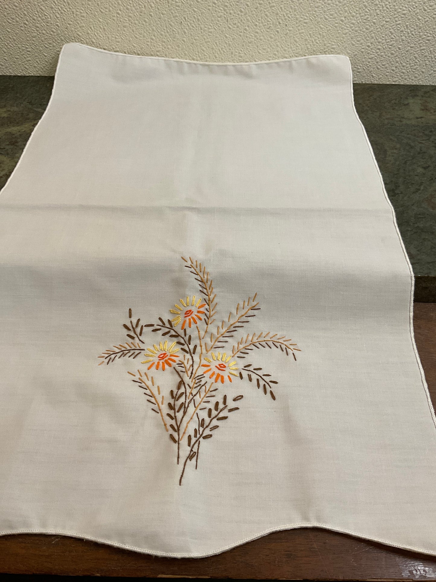 Fall Hand Embroidered Napkin
