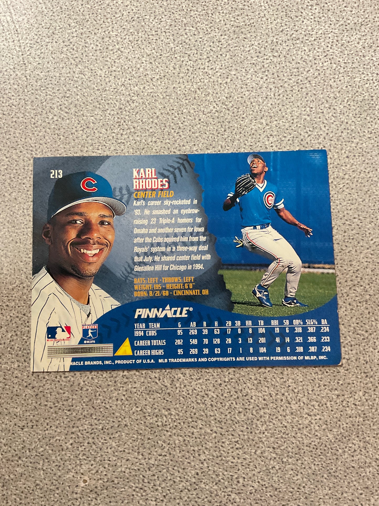 Baseball Card Karl Rhodes